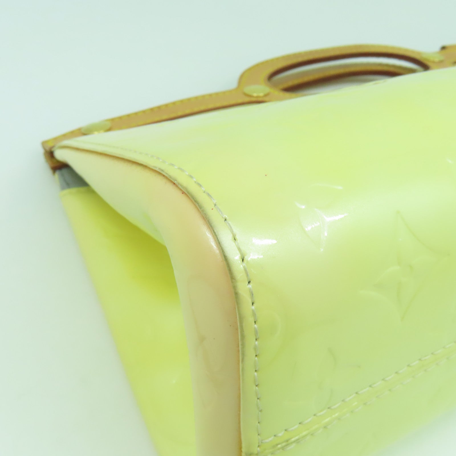 LOUIS VUITTON Monogram Vernis Roxbury Drive Handbag金扣手挽肩背兩用袋黃色