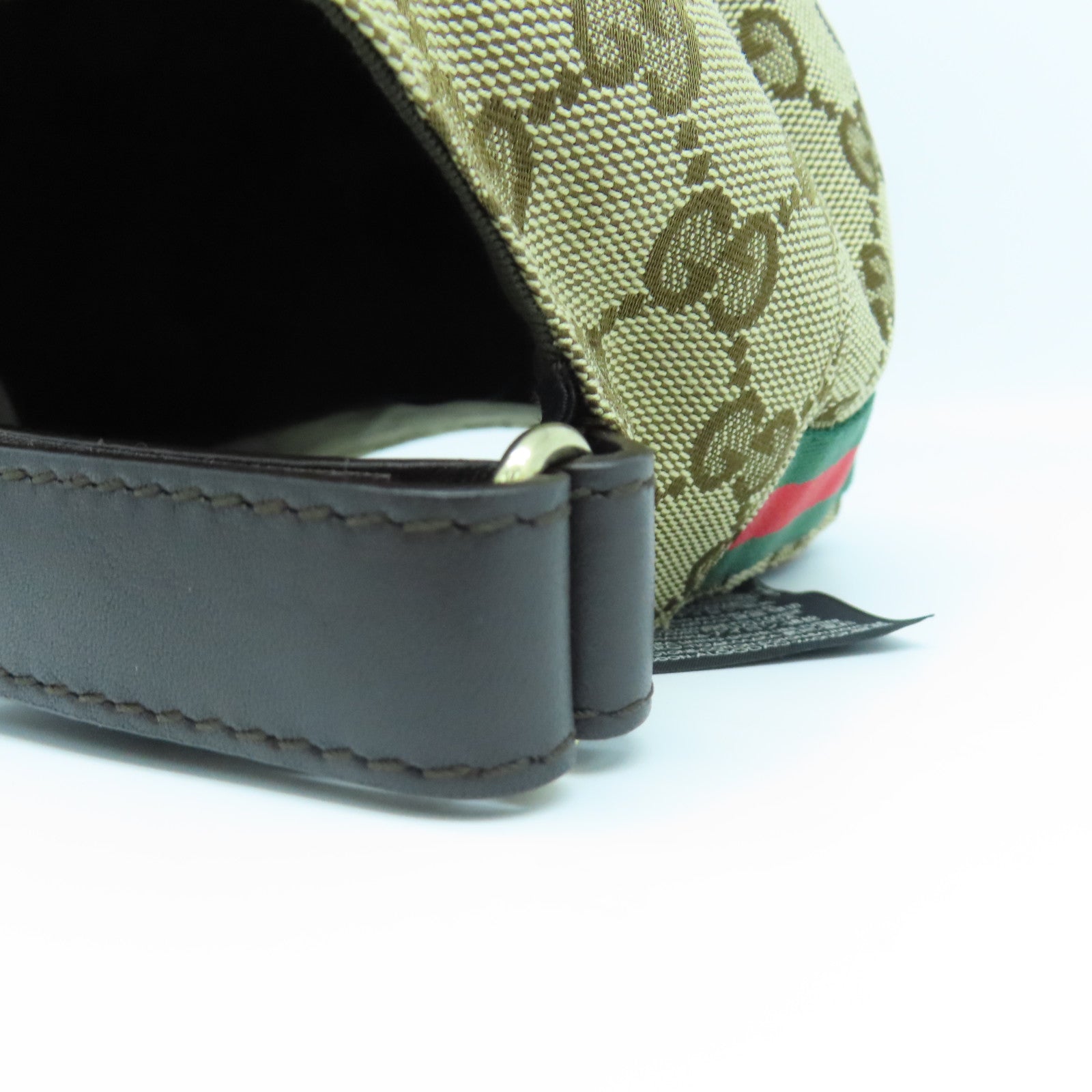 GUCCI 帆布Baseball Hat金扣棒球帽棕色