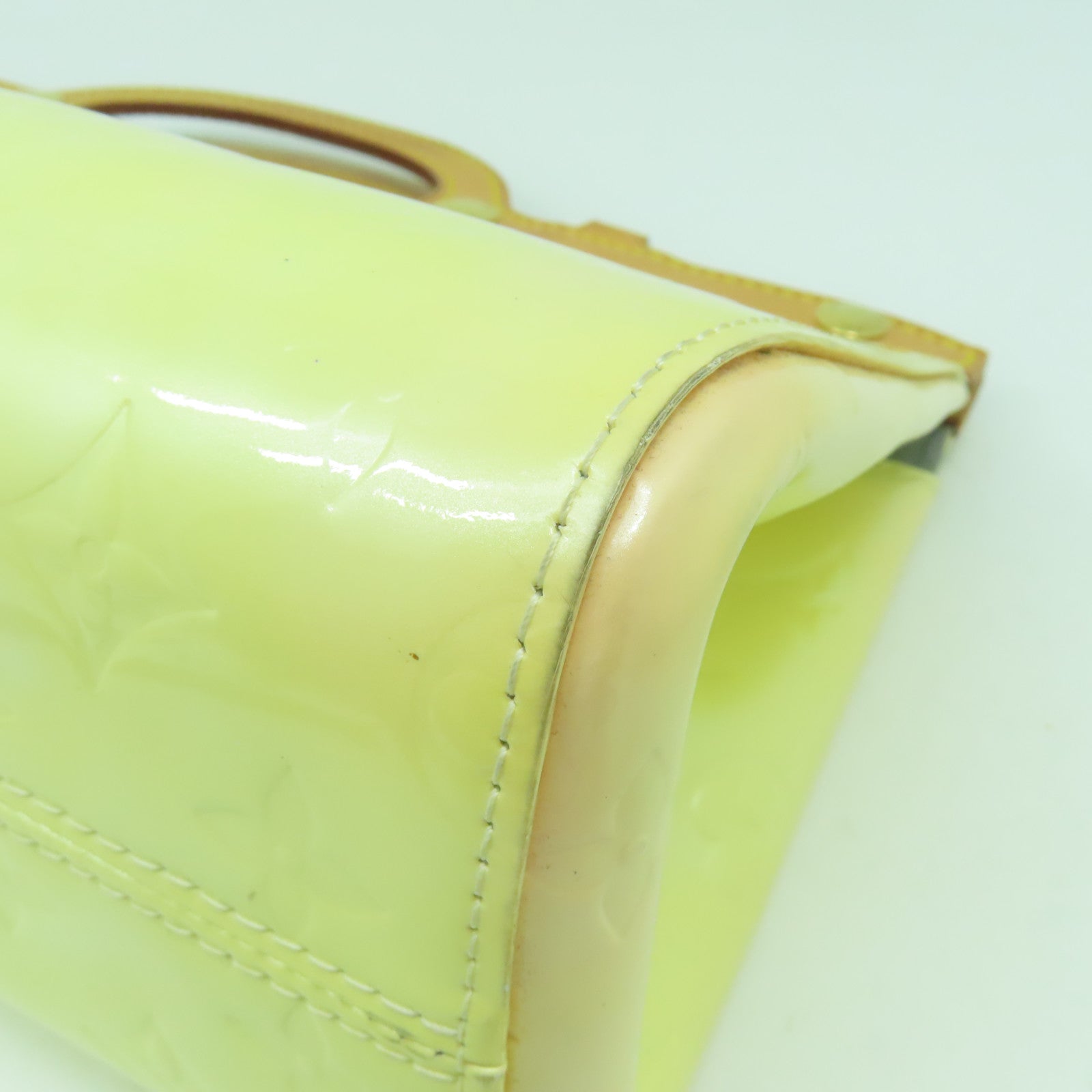 LOUIS VUITTON Monogram Vernis Roxbury Drive Handbag金扣手挽肩背兩用袋黃色