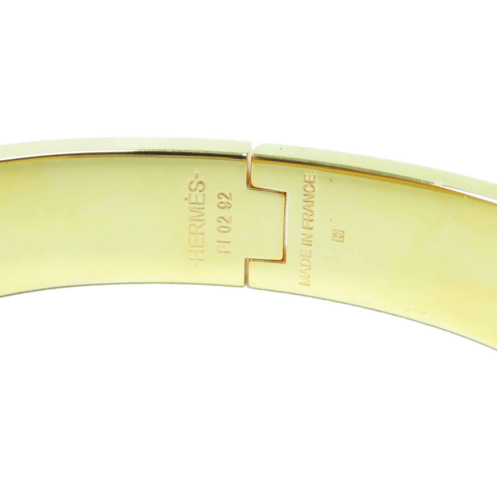 HERMES 金屬Clic H Bracelet金扣手鐲淺啡色