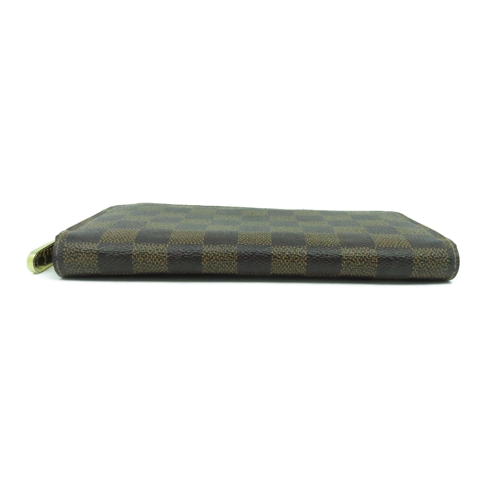 LOUIS VUITTON Damier Ebene Zipper Wallet金扣長錢包啡色