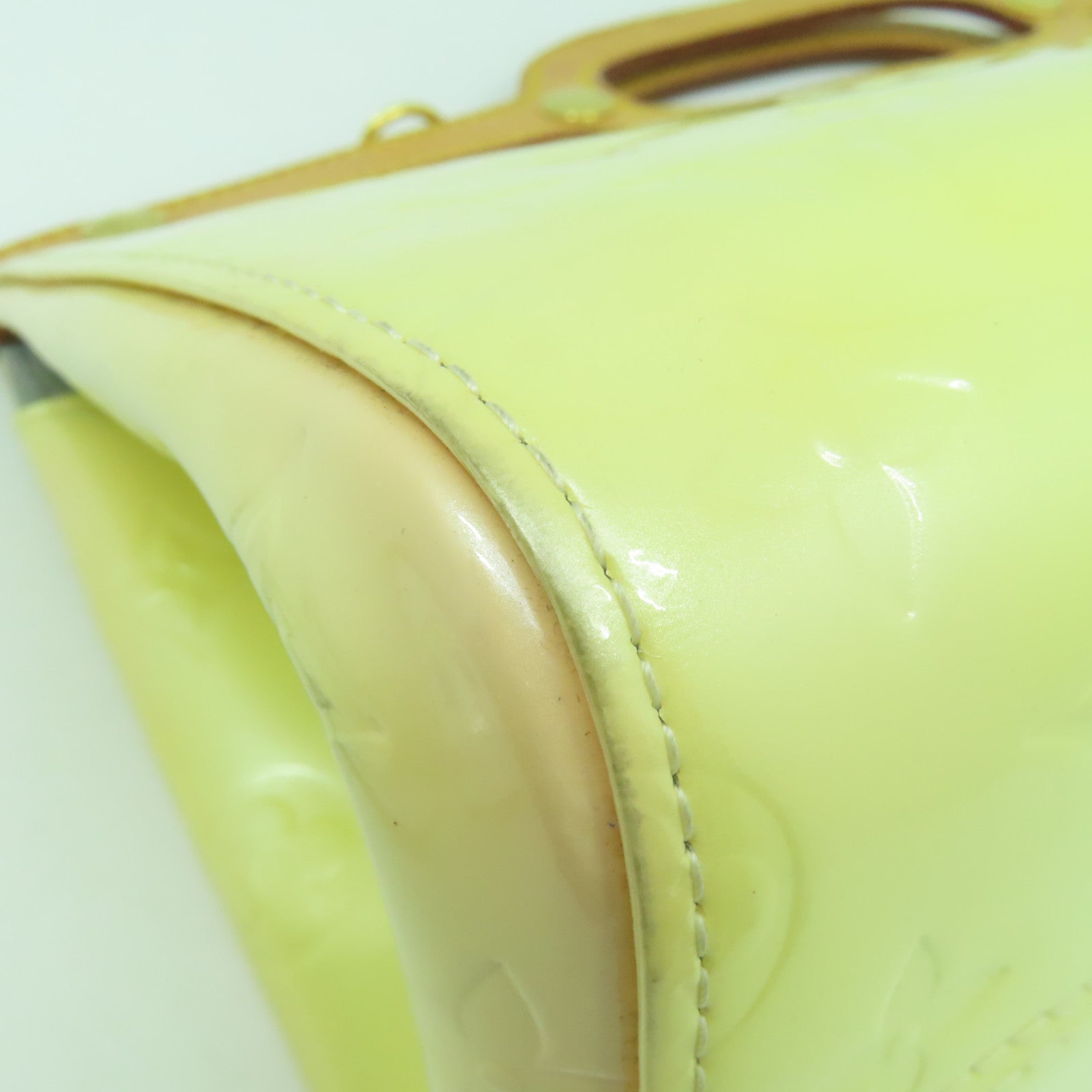 LOUIS VUITTON Monogram Vernis Roxbury Drive Handbag金扣手挽肩背兩用袋黃色