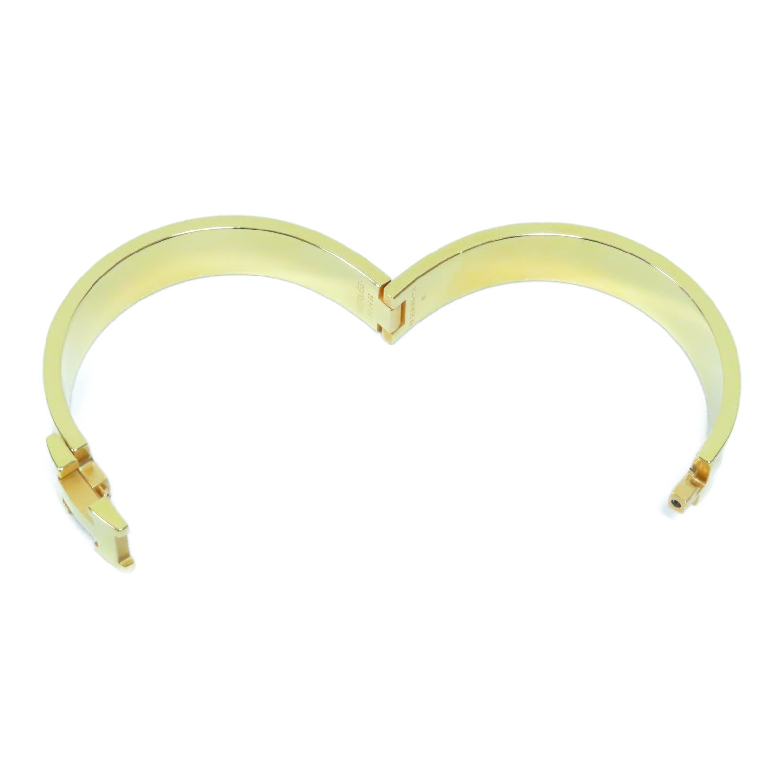 HERMES 金屬Clic H Bracelet金扣手鐲淺啡色