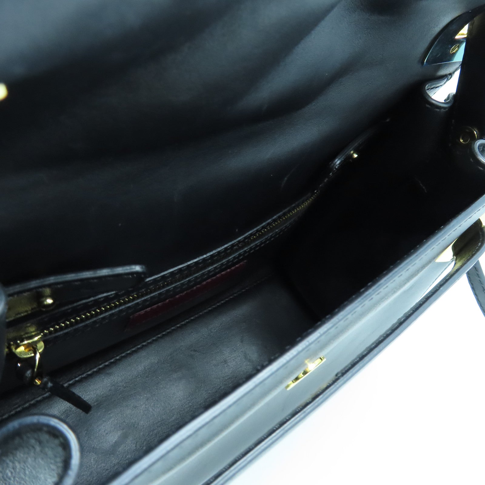 Valentino 【激減優惠】牛皮皮革2way Shoulder Bag金扣手挽肩背兩用袋黑色