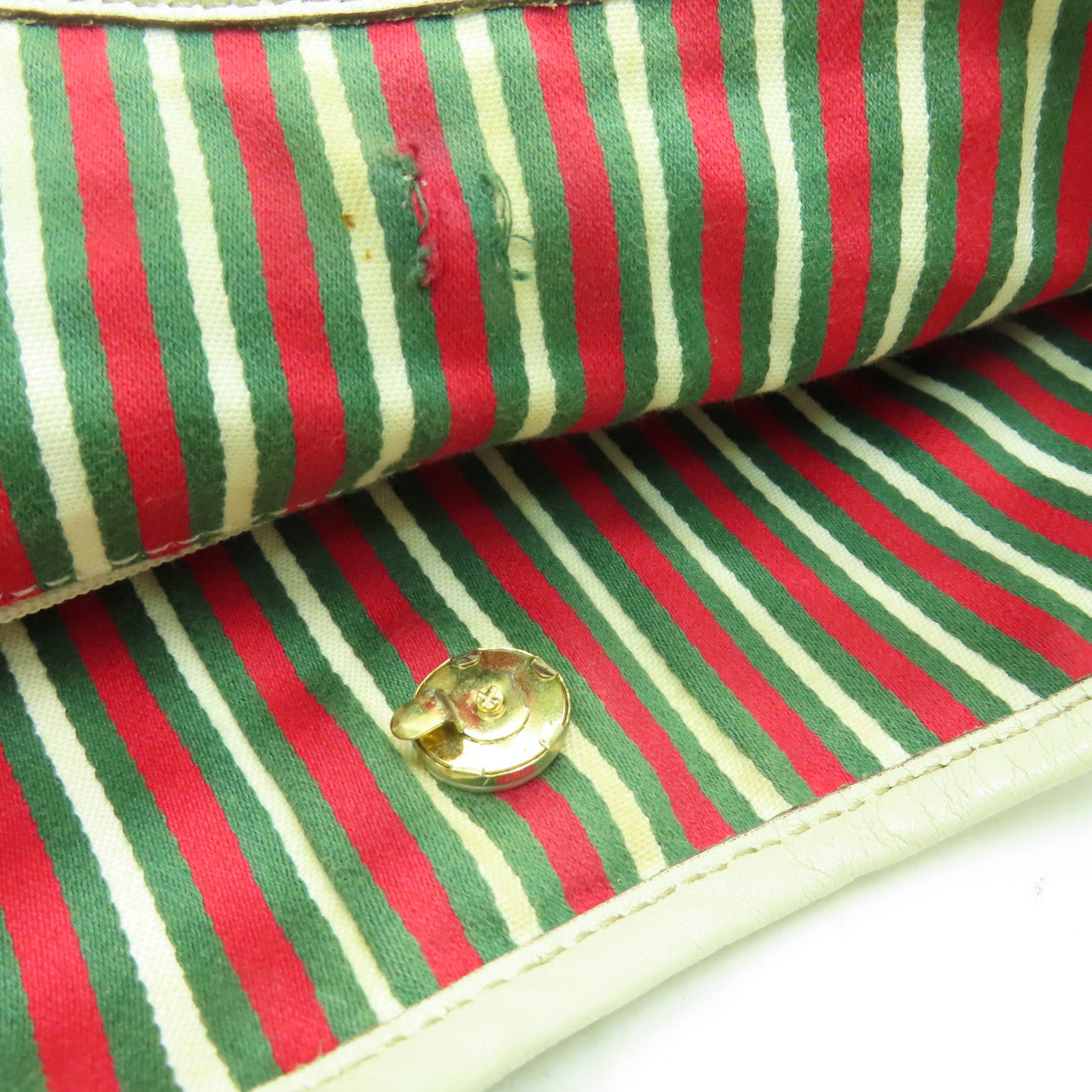 GUCCI 帆布Shoulder Bag金扣肩背袋白色