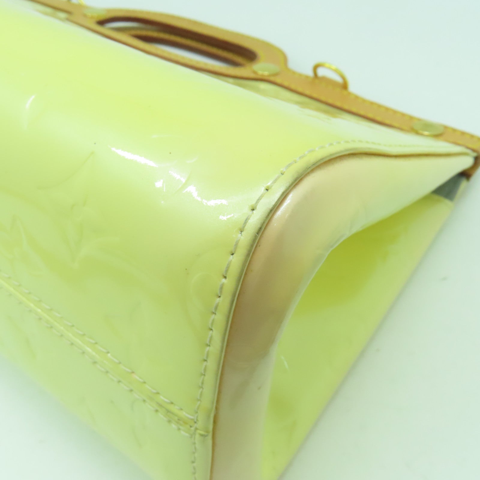LOUIS VUITTON Monogram Vernis Roxbury Drive Handbag金扣手挽肩背兩用袋黃色