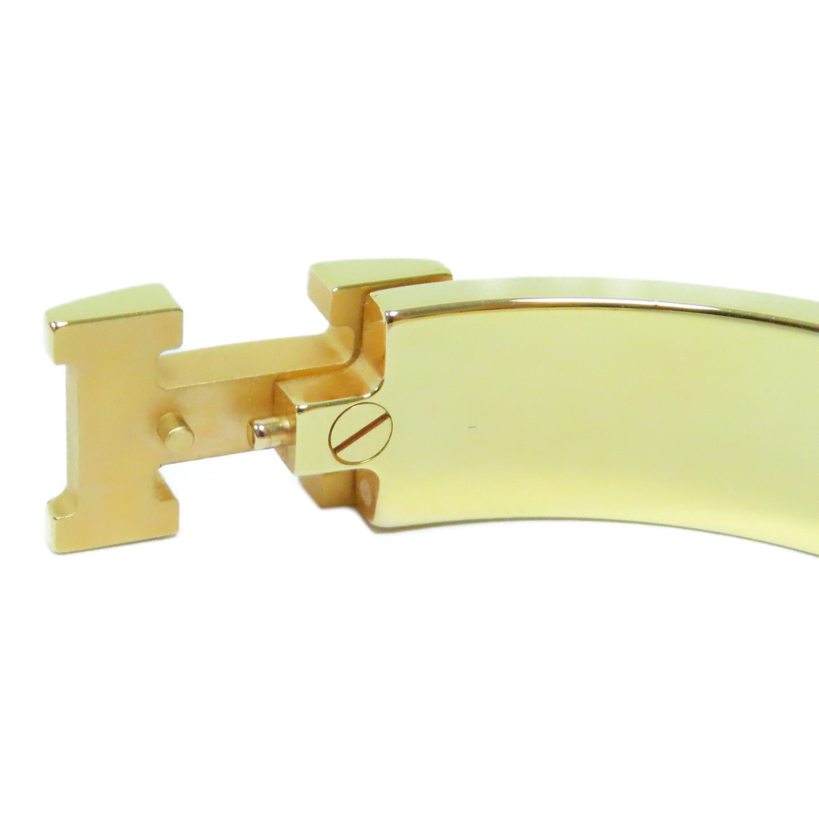 HERMES 金屬Clic H Bracelet金扣手鐲淺啡色