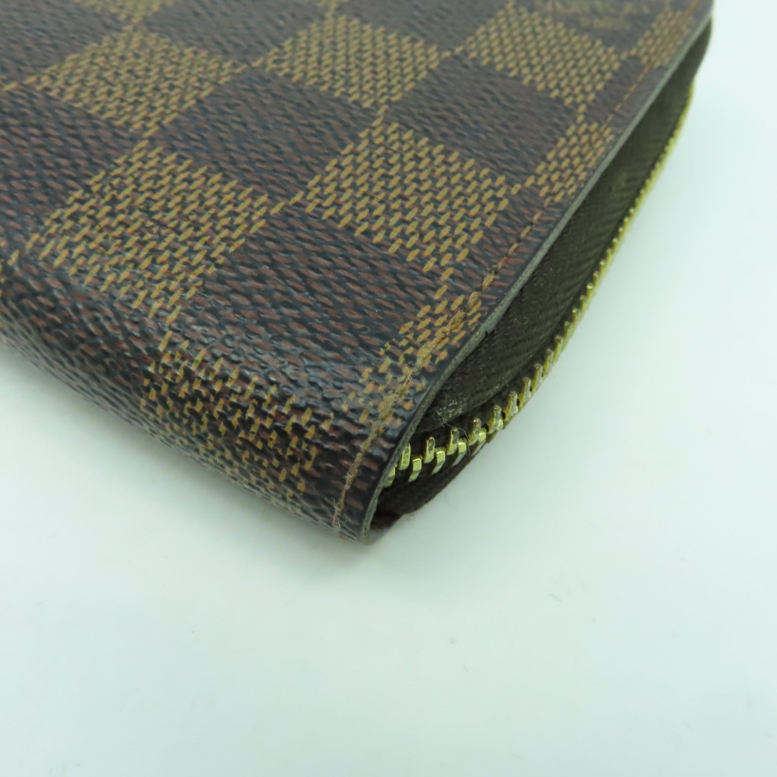 LOUIS VUITTON Damier Ebene Zipper Wallet金扣長錢包啡色