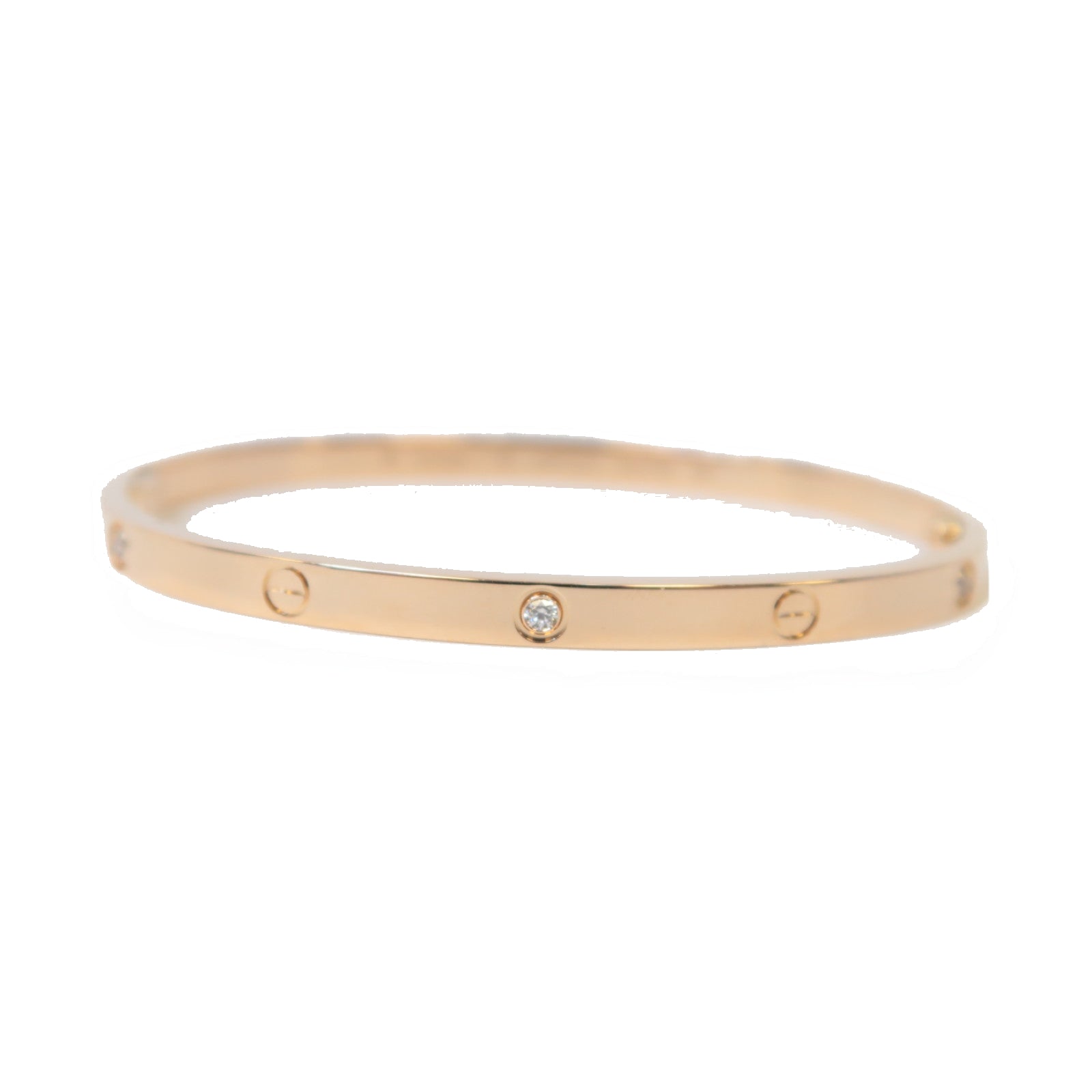 CARTIER 18K玫瑰金Love Bracelet 6 Diamand Small Model手鐲玫瑰金色