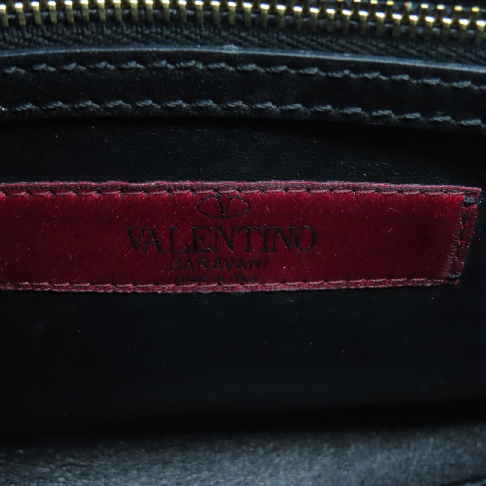 Valentino 【激減優惠】牛皮皮革2way Shoulder Bag金扣手挽肩背兩用袋黑色