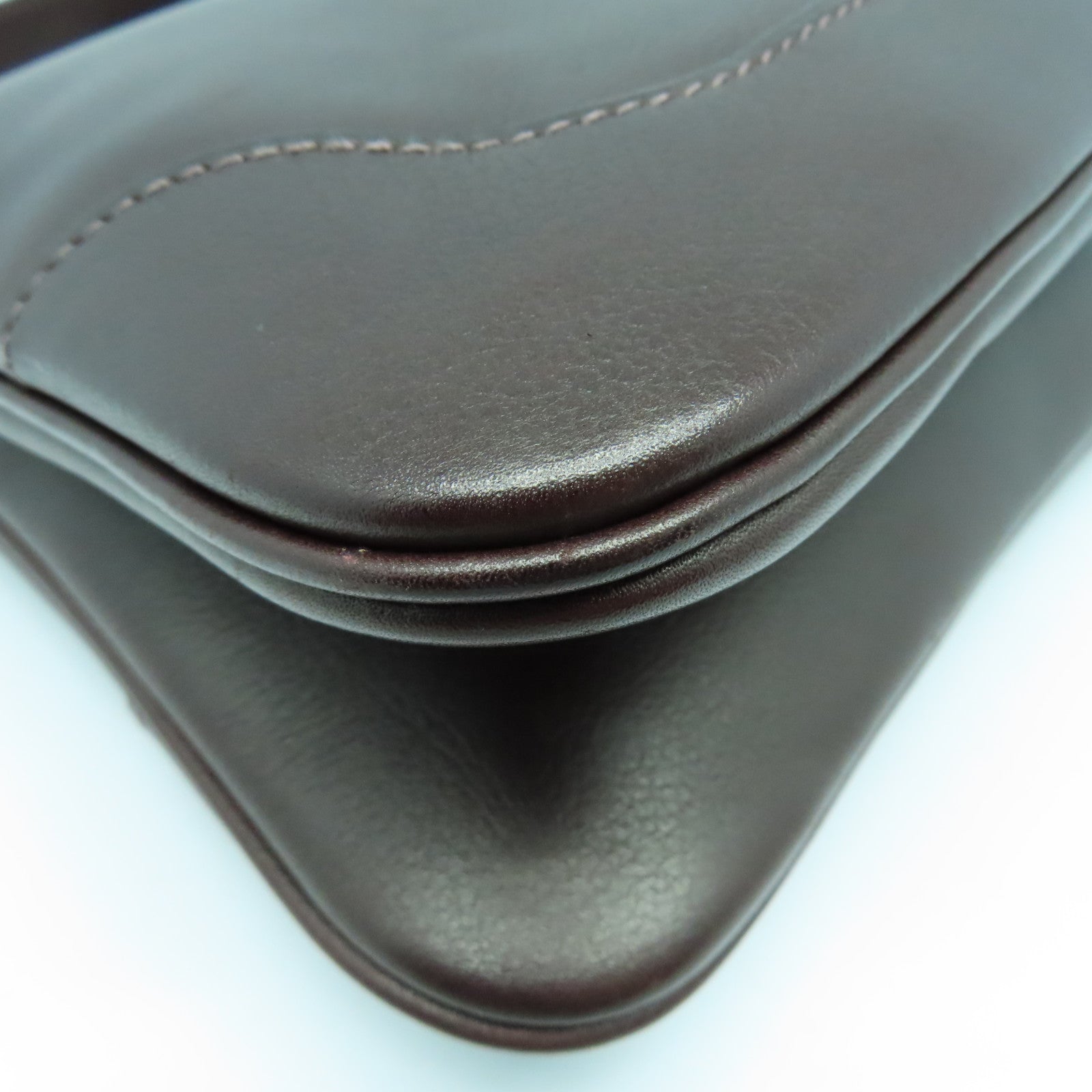 HERMES Evergrain皮革Trim Duo 24银扣手挽袋啡色