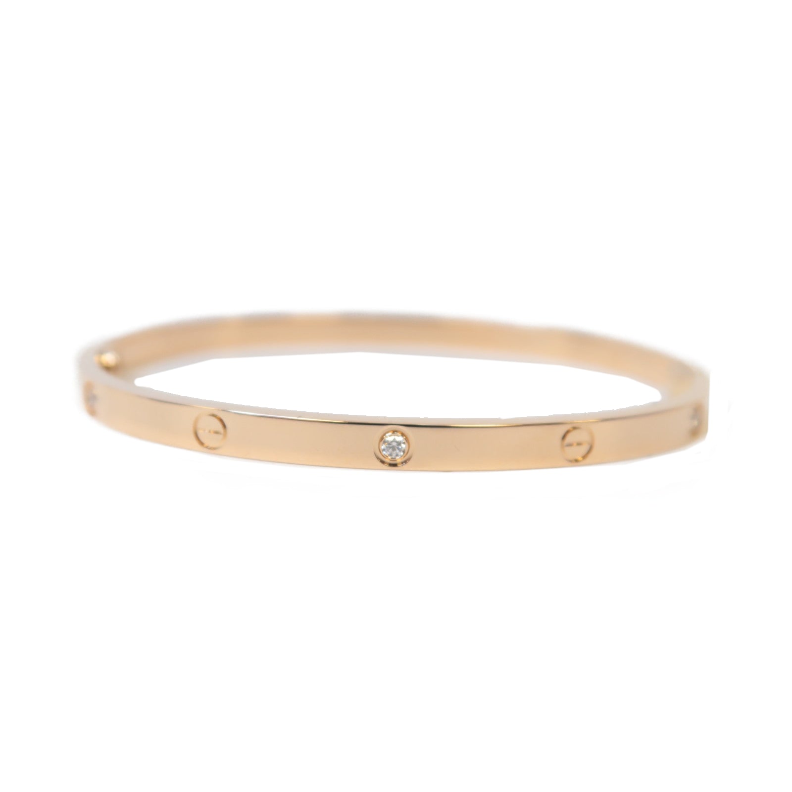 CARTIER 18K玫瑰金Love Bracelet 6 Diamand Small Model手鐲玫瑰金色