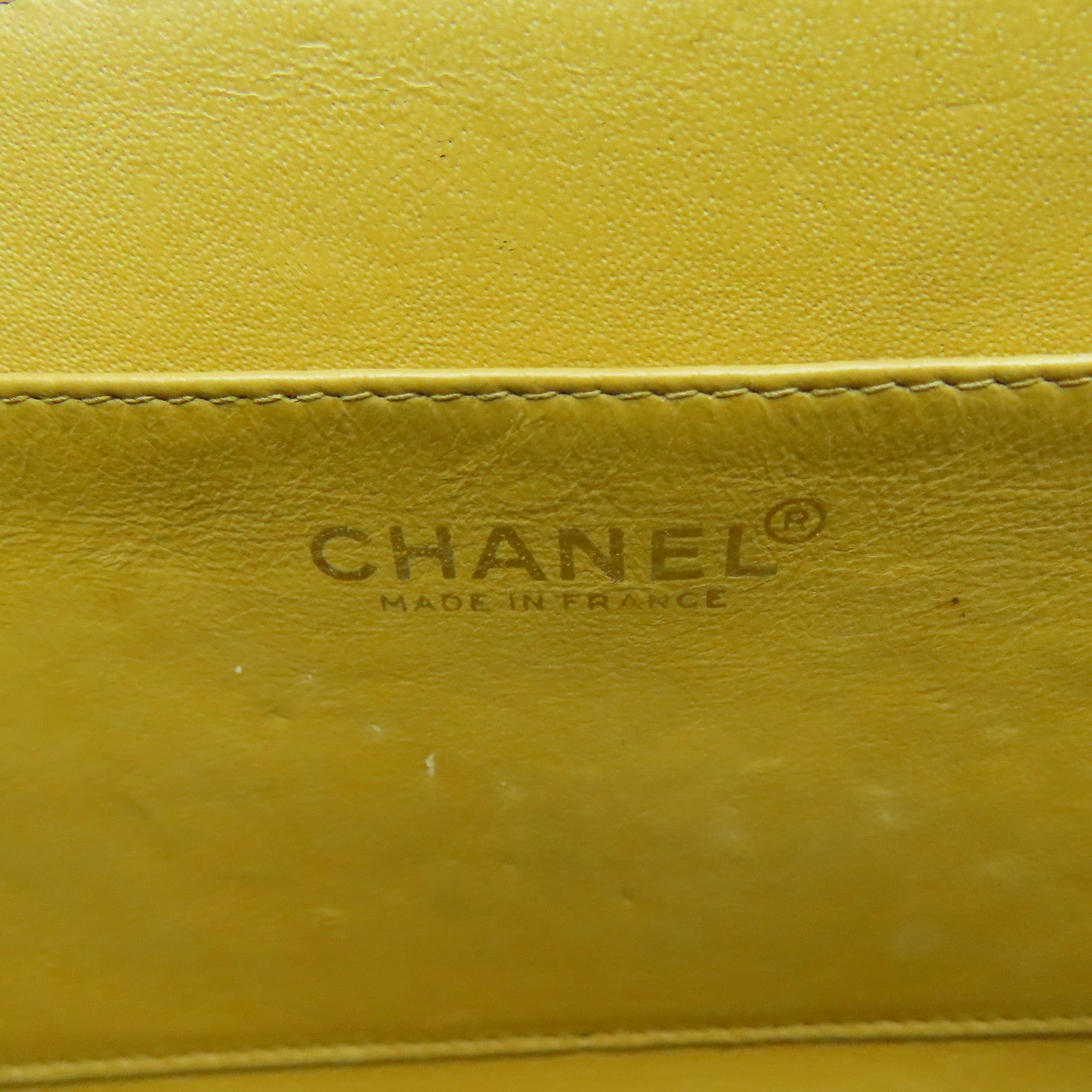 CHANEL 【激減優惠】牛皮皮革Chain Shoulder金扣鏈帶肩背袋黃色