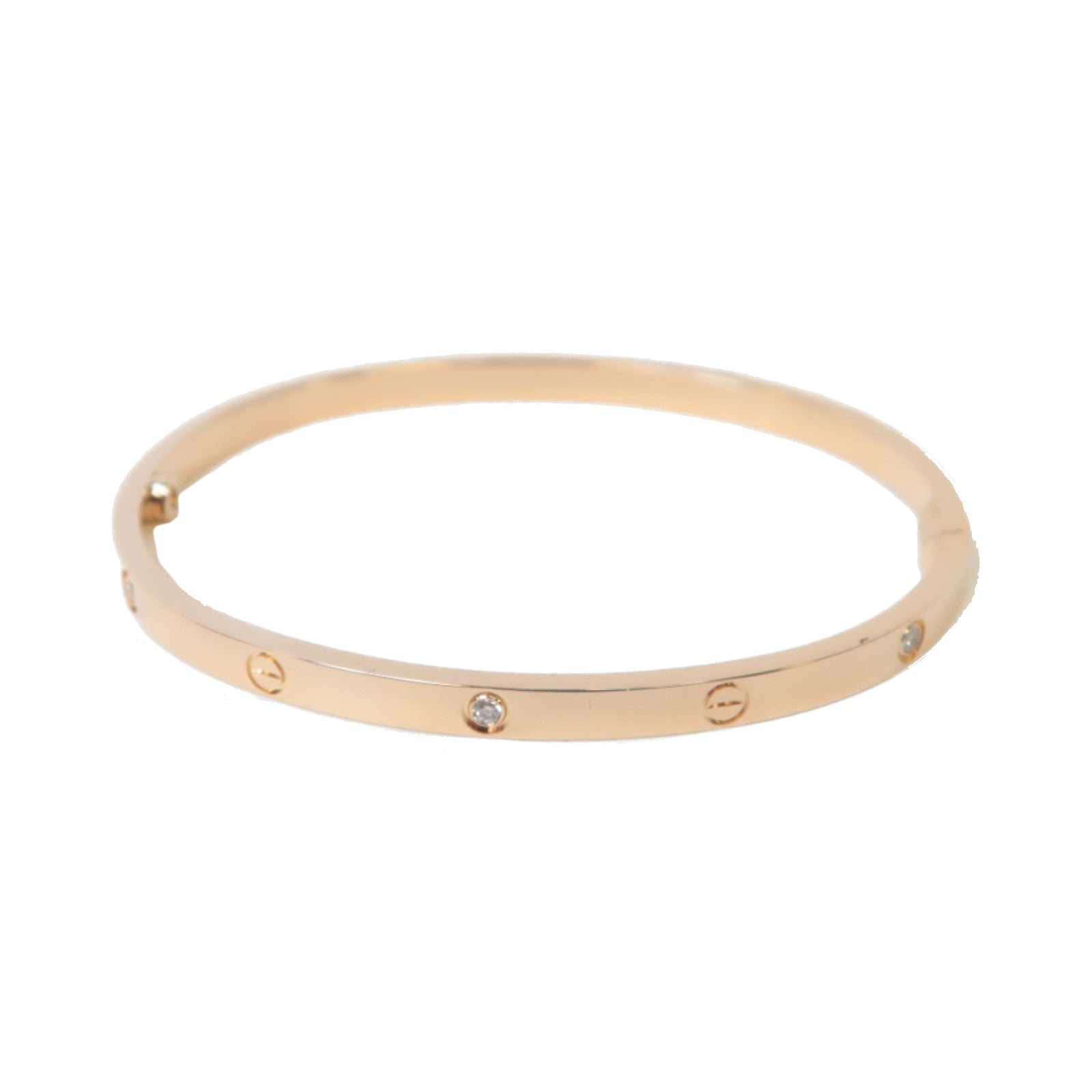 CARTIER 18K玫瑰金Love Bracelet 6 Diamand Small Model手鐲玫瑰金色
