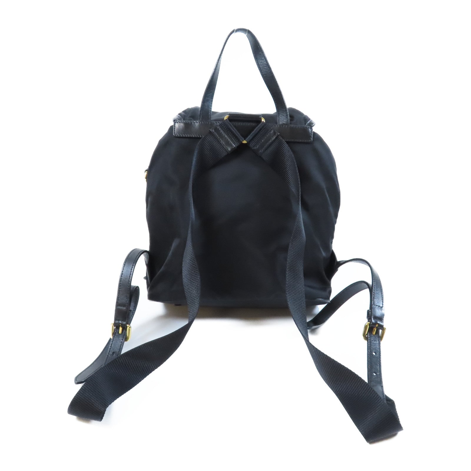 PRADA 尼龍Rucksack金扣背包黑色