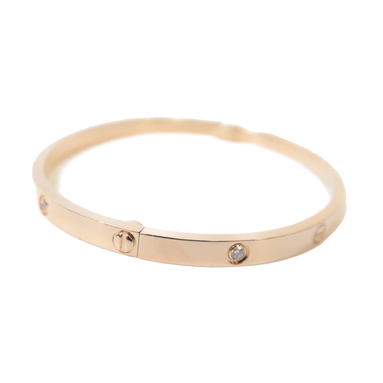 CARTIER 18K玫瑰金Love Bracelet 6 Diamand Small Model手鐲玫瑰金色
