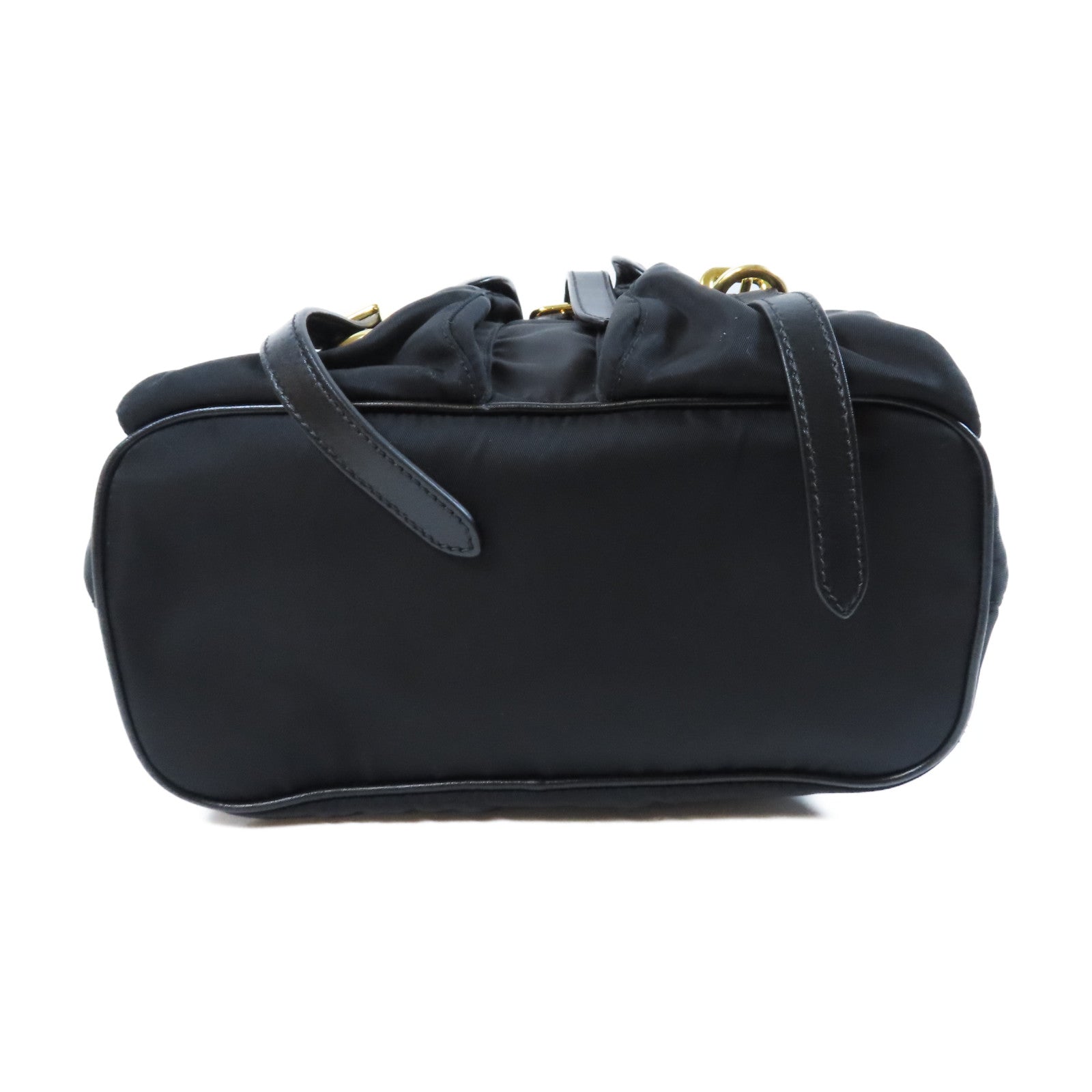 PRADA 尼龍Rucksack金扣背包黑色
