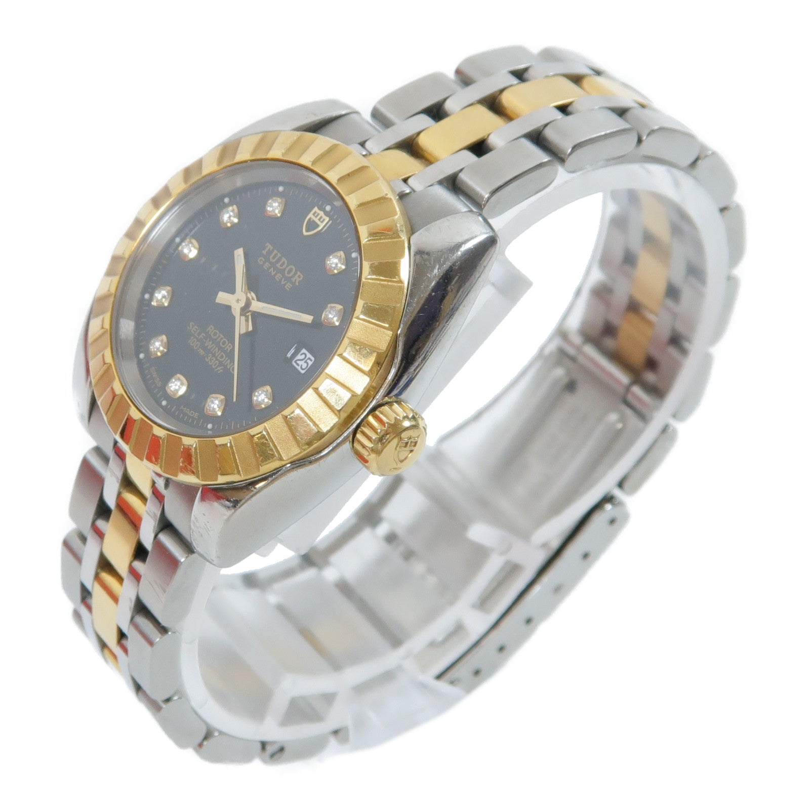 TUDOR 18K黃金Classic Watch不鏽鋼手錶自動機芯黑色