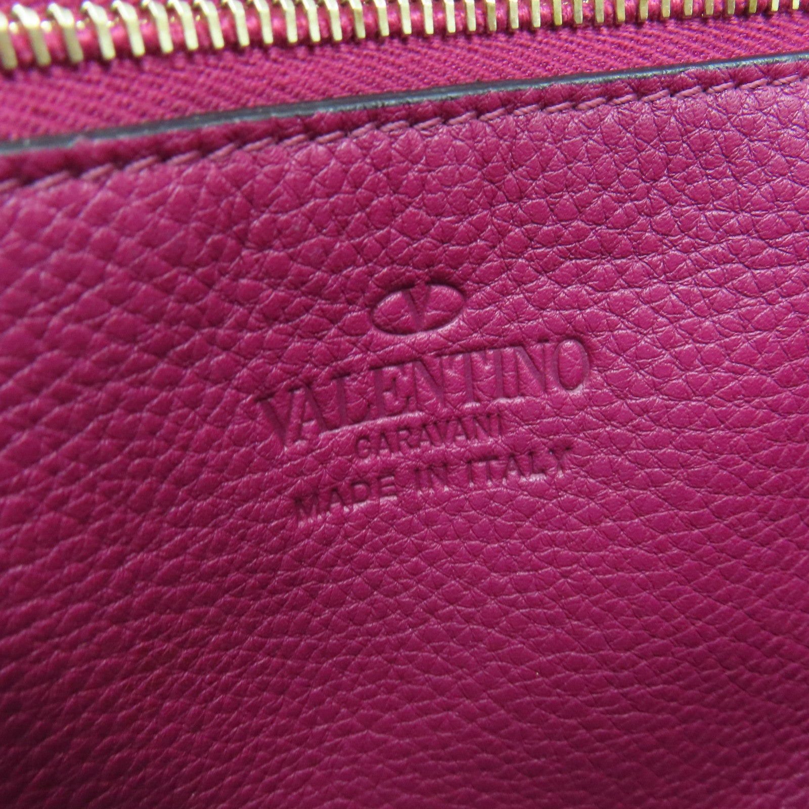 Valentino Cowhide Leather 2 Way Shoulder Gold Buckle Handle Shoulder Bag Purple