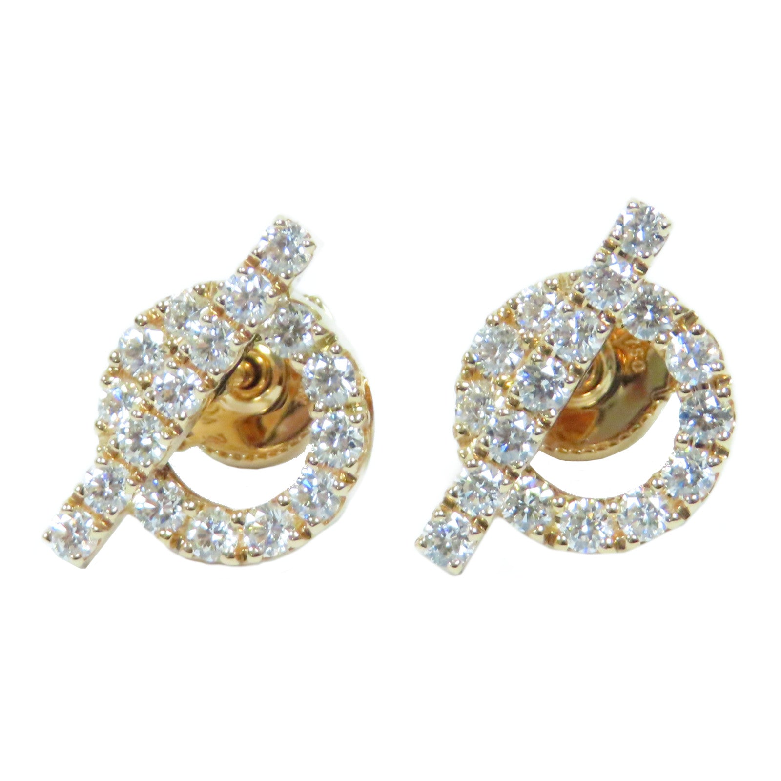 HERMES 18K玫瑰金Finesse Earrings 0.92ct/0.92ct鑽石耳環
