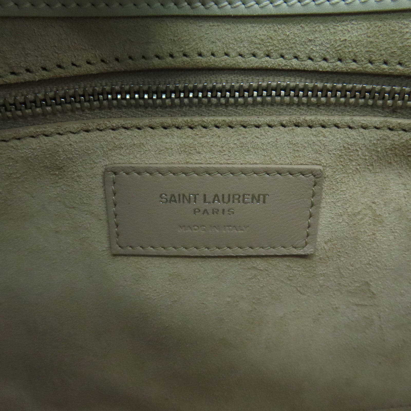 SAINT LAURENT 牛皮皮革Le 5 a 7 Hobo Bag银扣肩背袋奶油色