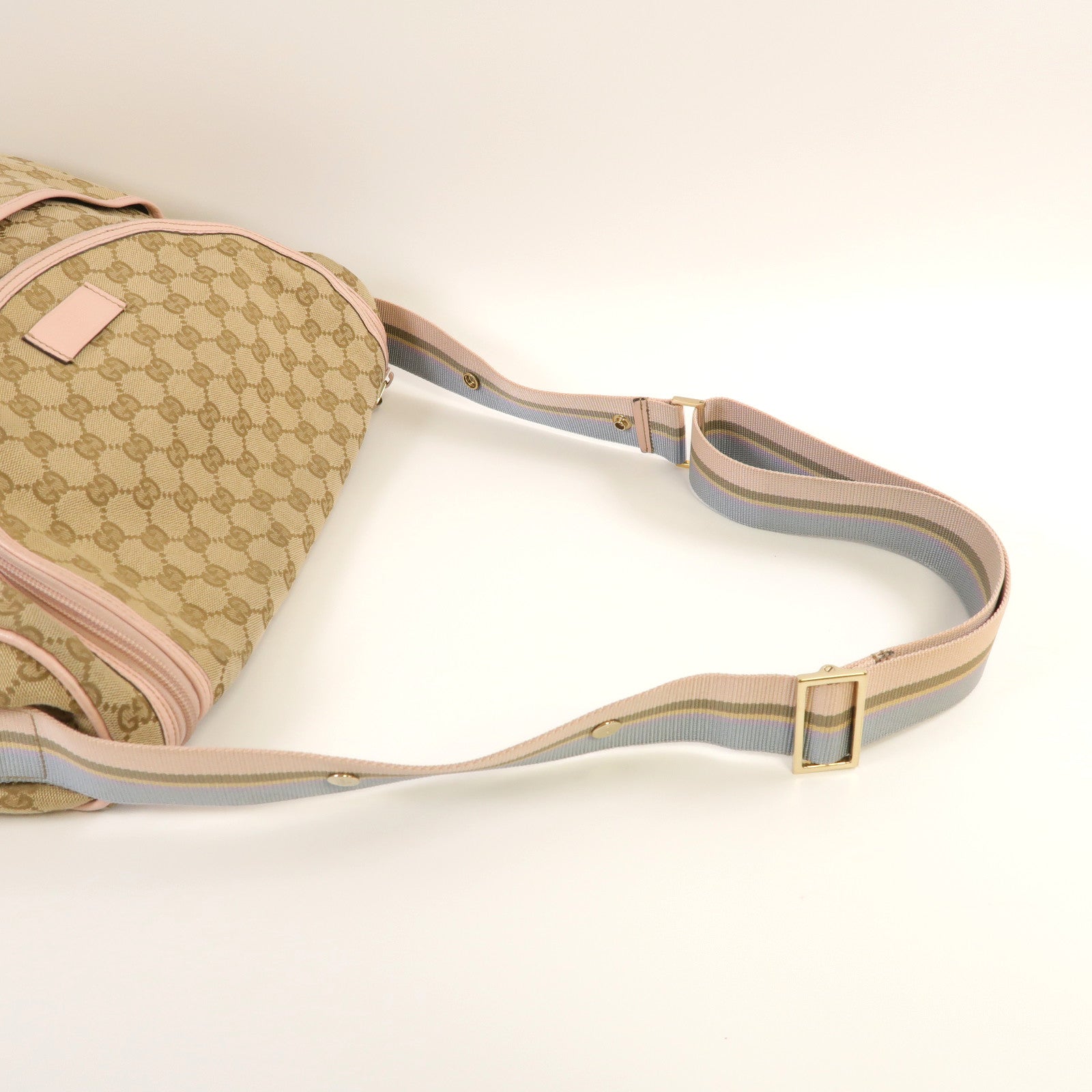 GUCCI 帆布Shoulder Bag金扣肩背袋啡色