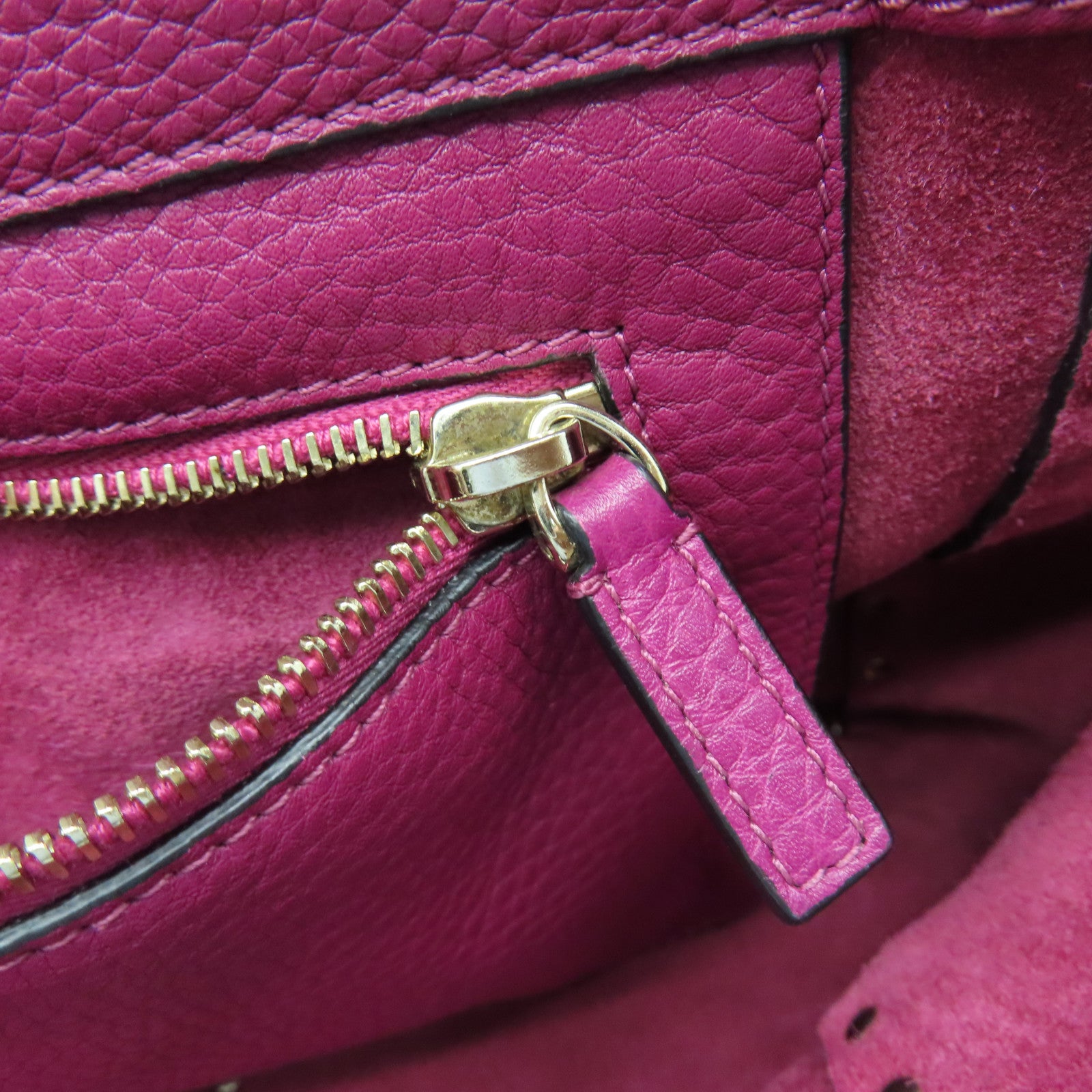 Valentino Cowhide Leather 2 Way Shoulder Gold Buckle Handle Shoulder Bag Purple