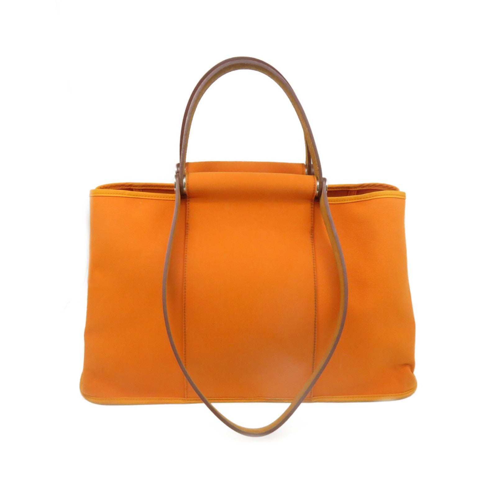 HERMES 【激减优惠】帆布Cabag 2Way Tote Bag手挽肩背两用袋橙色