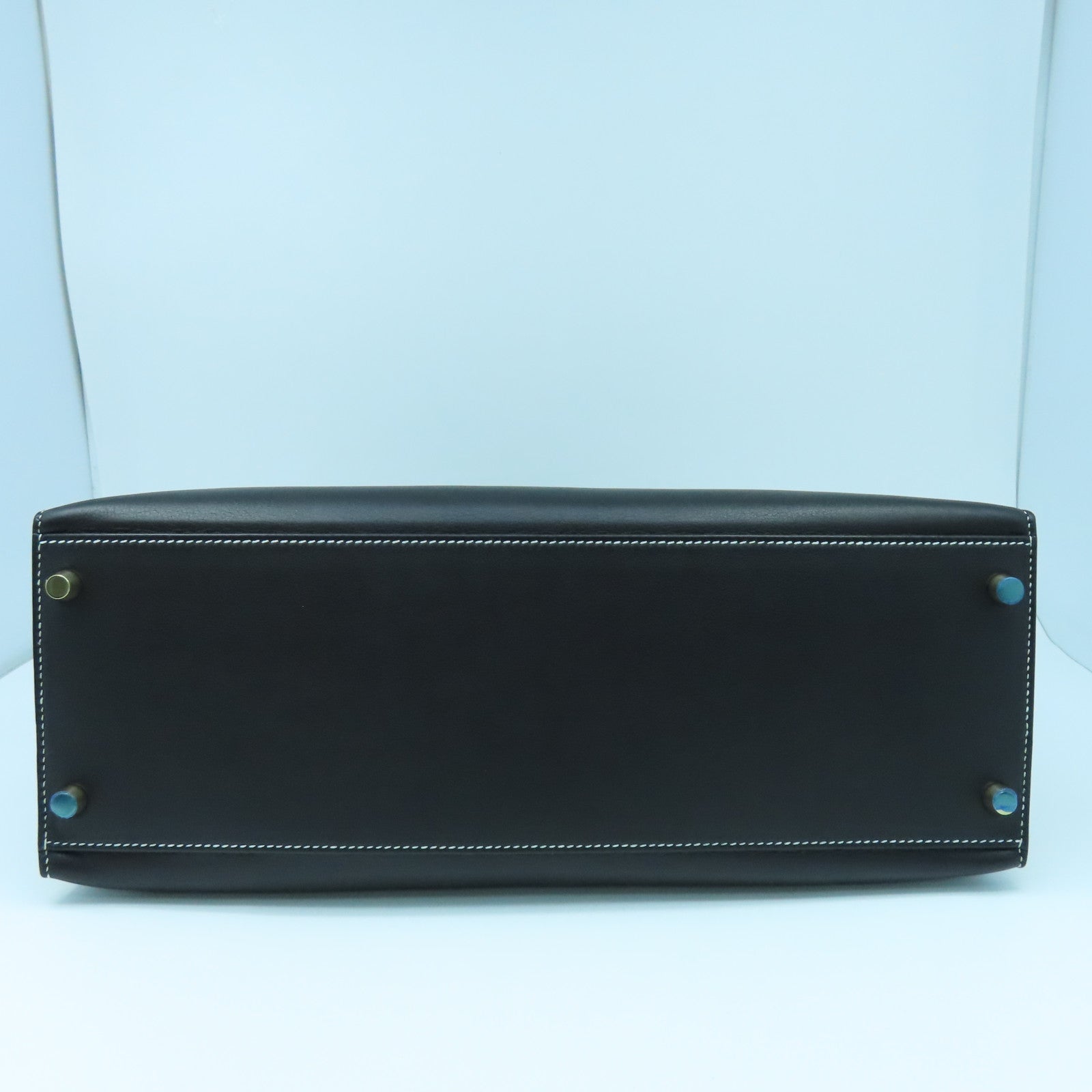 HERMES Swift皮革Kelly Flat 35金扣手挽袋黑色
