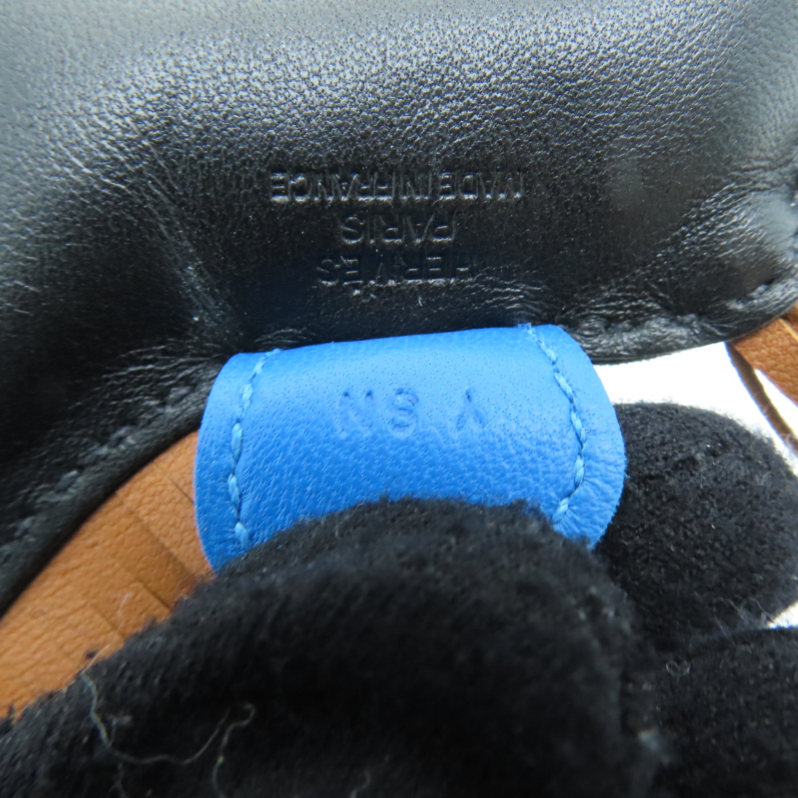 HERMES [Sharp Discount] Swift Leather Rodeo PM Charm Black Blue