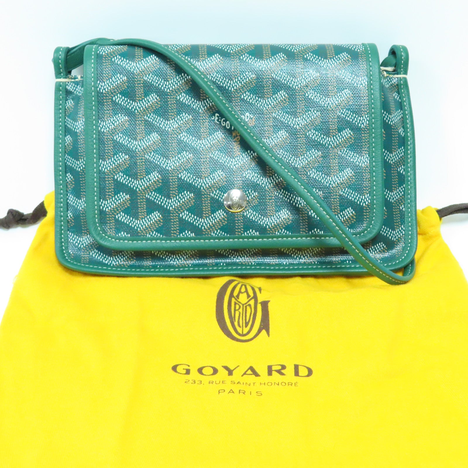 GOYARD 塗層帆布Shoulder Bag銀扣肩背袋綠色