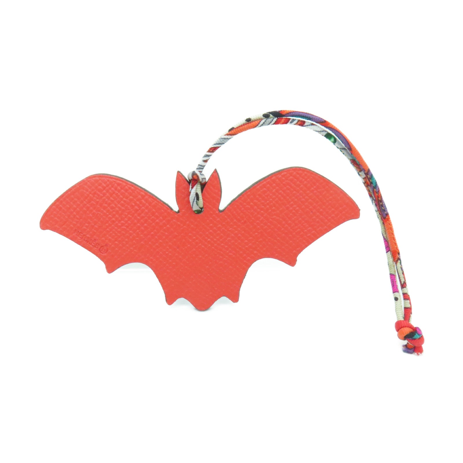 HERMES 【激減優惠】牛皮皮革Bat Charm掛飾灰色紅色