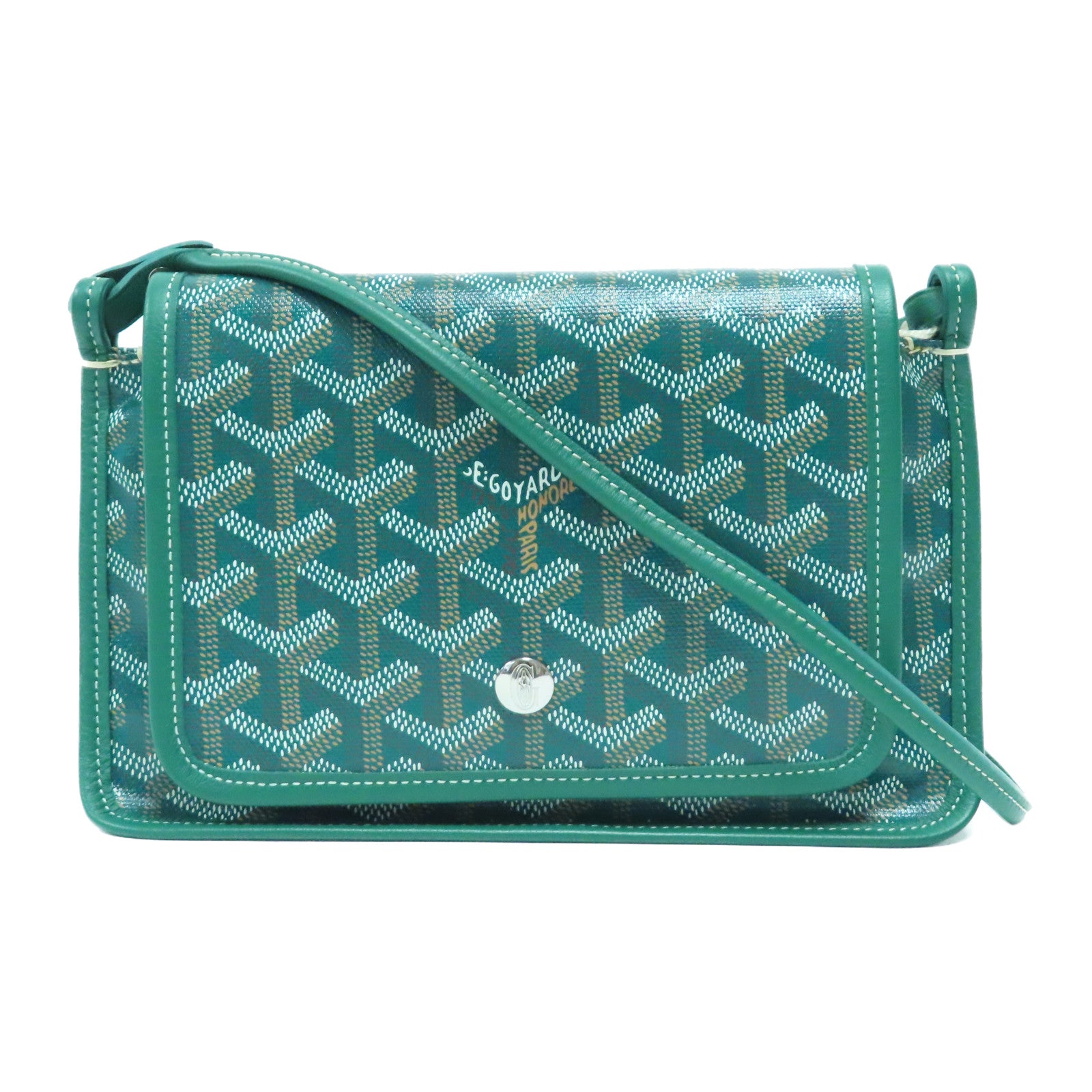 GOYARD 塗層帆布Shoulder Bag銀扣肩背袋綠色