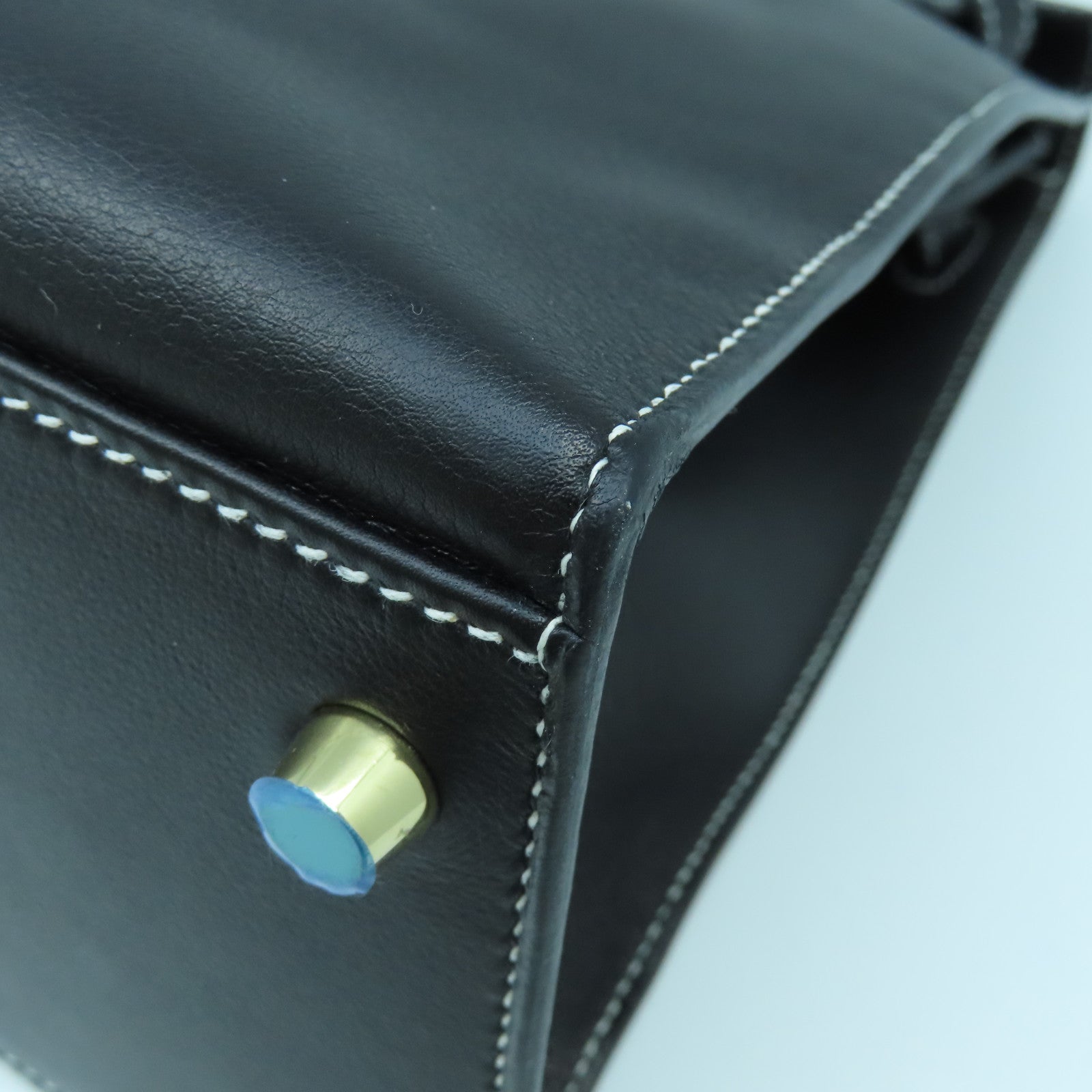 HERMES Swift皮革Kelly Flat 35金扣手挽袋黑色