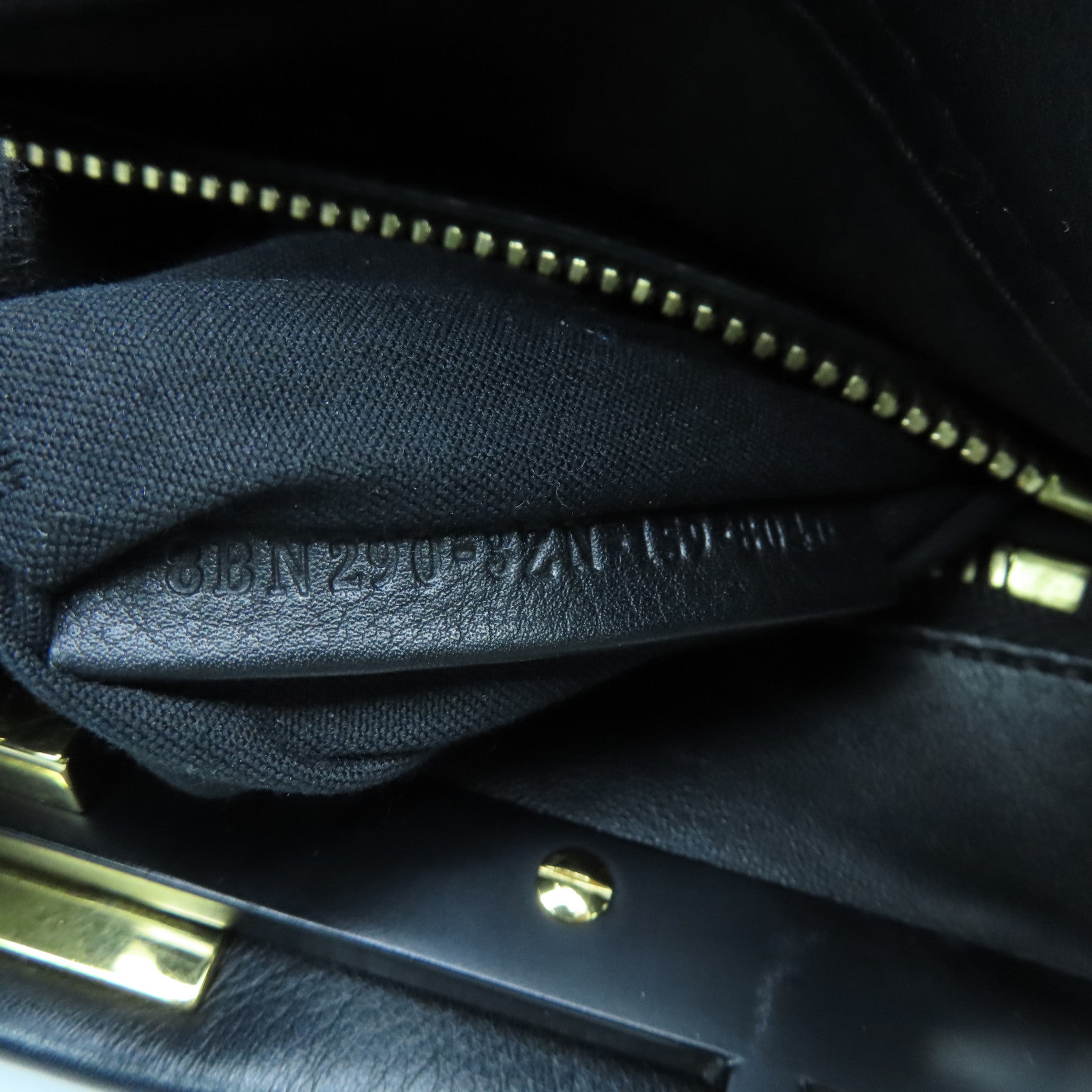 FENDI 牛皮皮革Peekaboo金扣手挽肩背兩用袋黑色