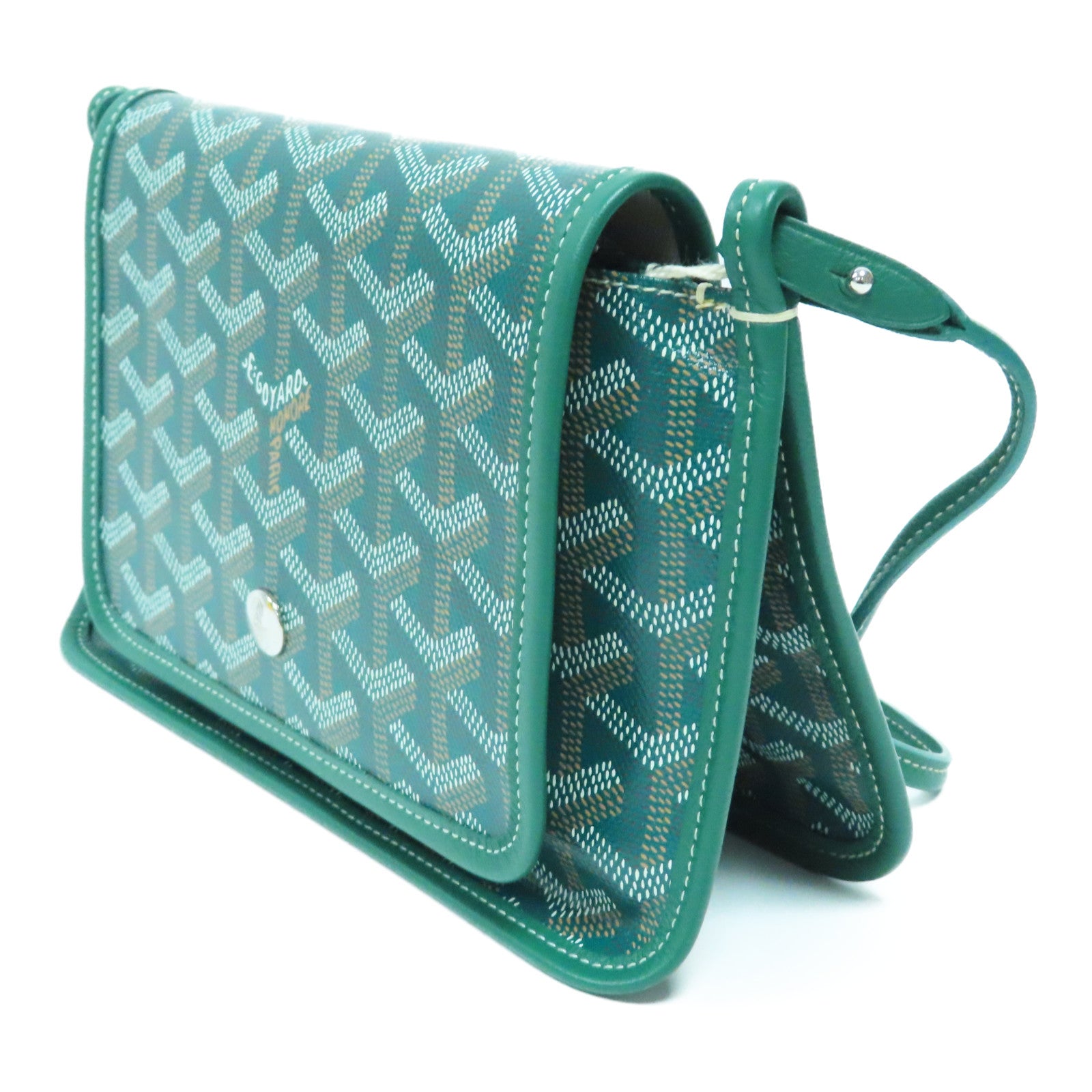 GOYARD 塗層帆布Shoulder Bag銀扣肩背袋綠色