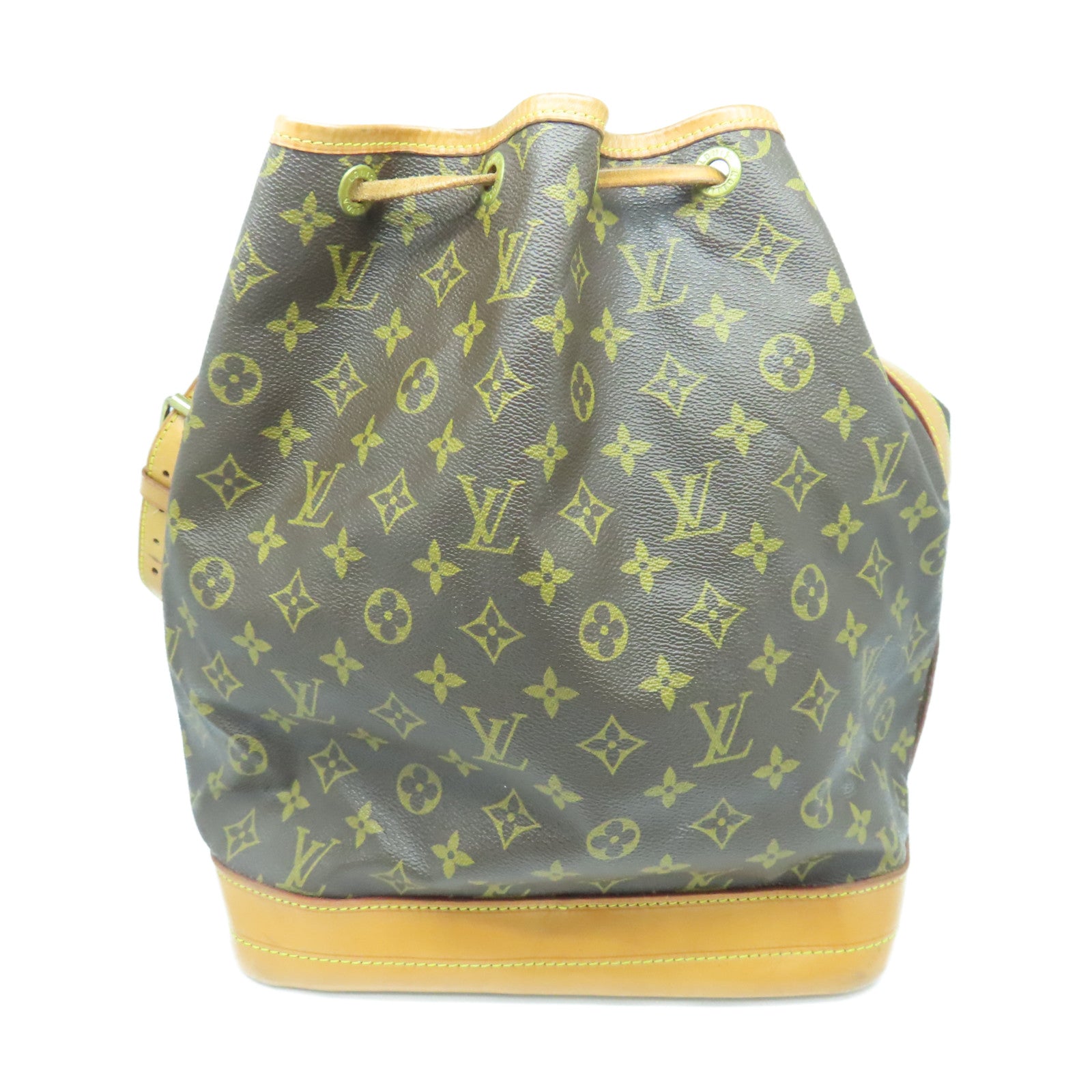 LOUIS VUITTON Monogram Noe Gold Buckle Shoulder Bag Brown