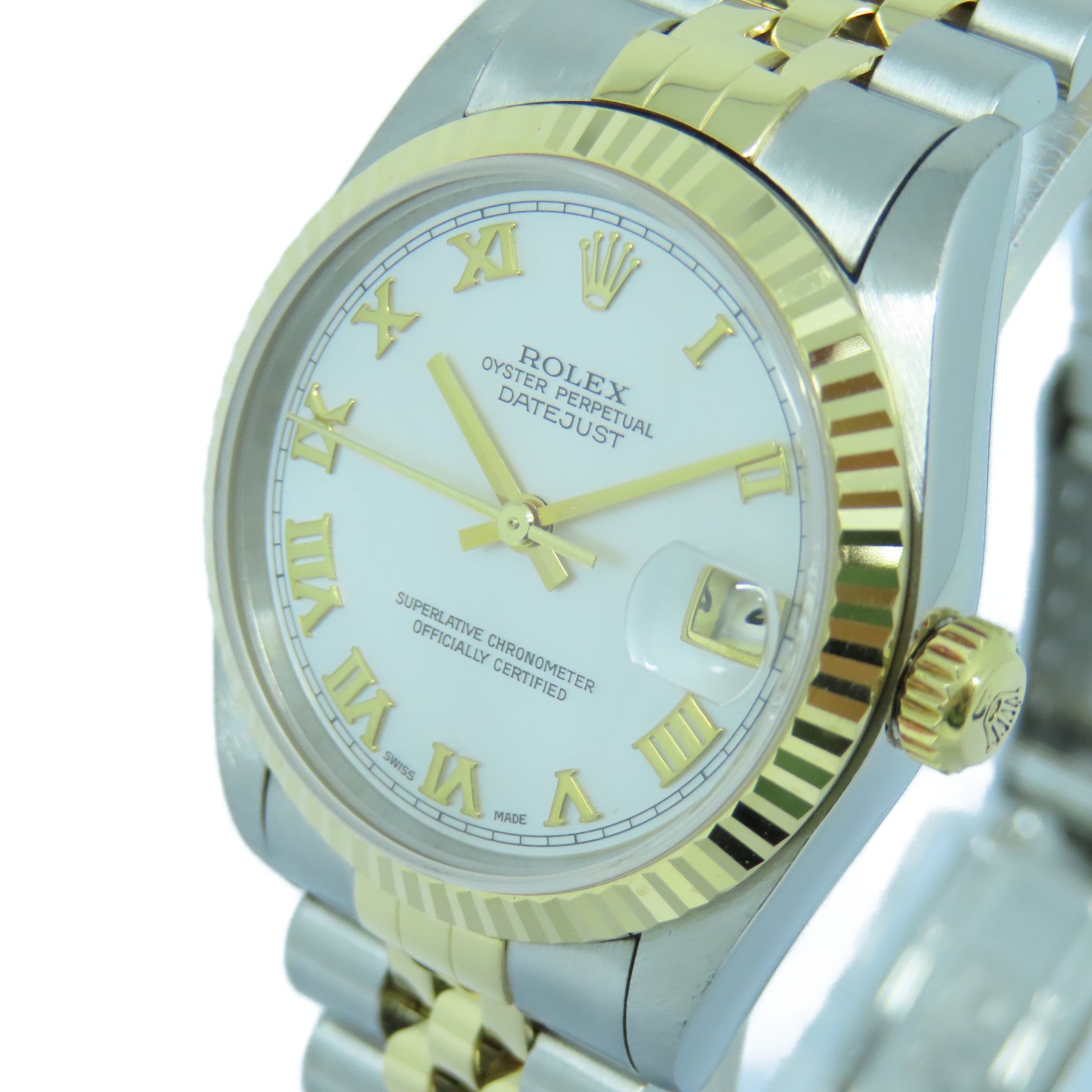 ROLEX Datejust 18K黄金/不鏽鋼手錶自動機芯白色