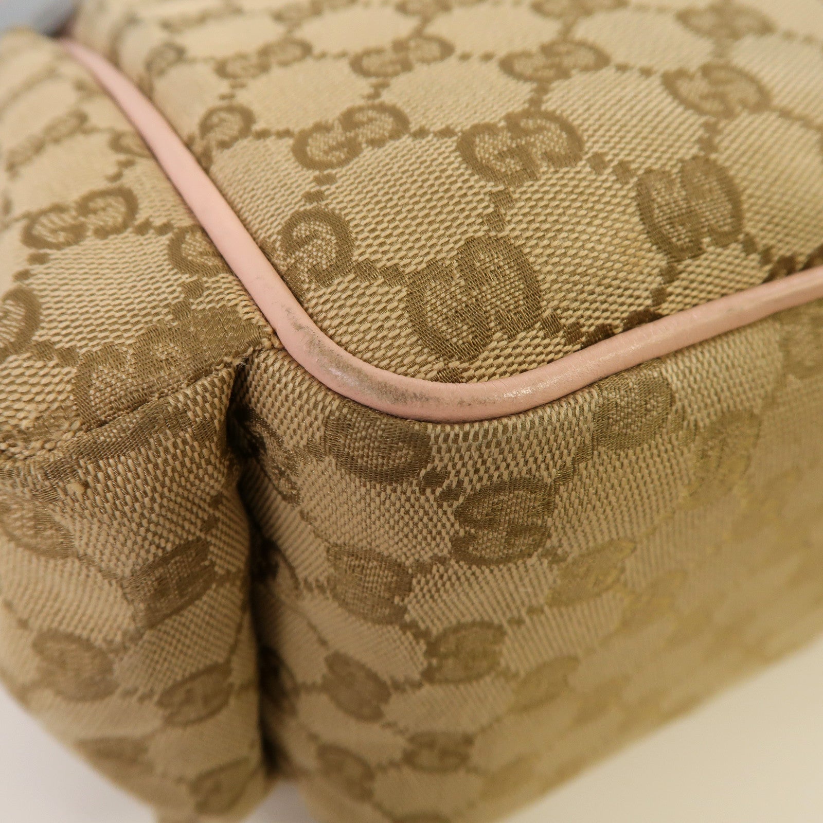 GUCCI 帆布Shoulder Bag金扣肩背袋啡色