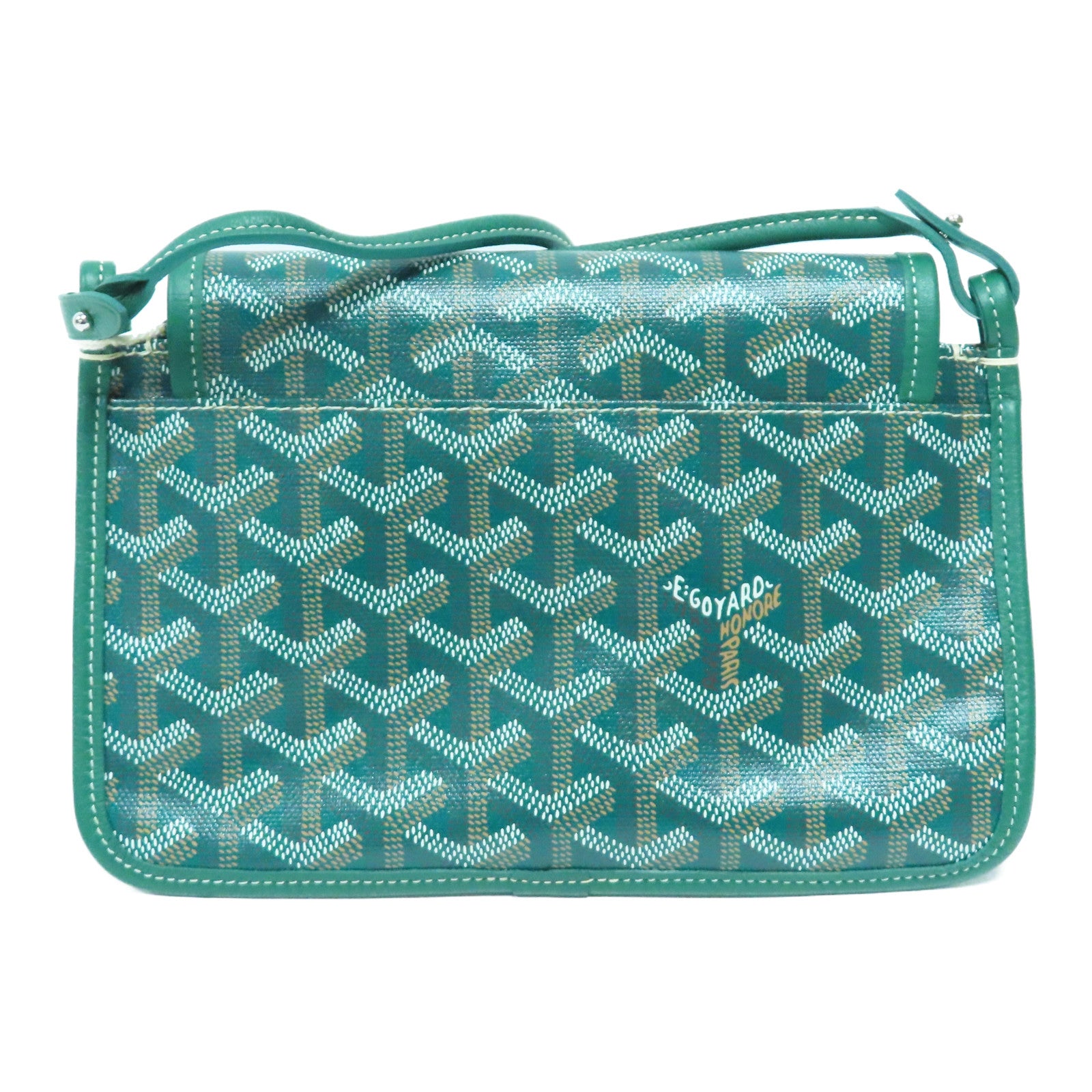 GOYARD 塗層帆布Shoulder Bag銀扣肩背袋綠色