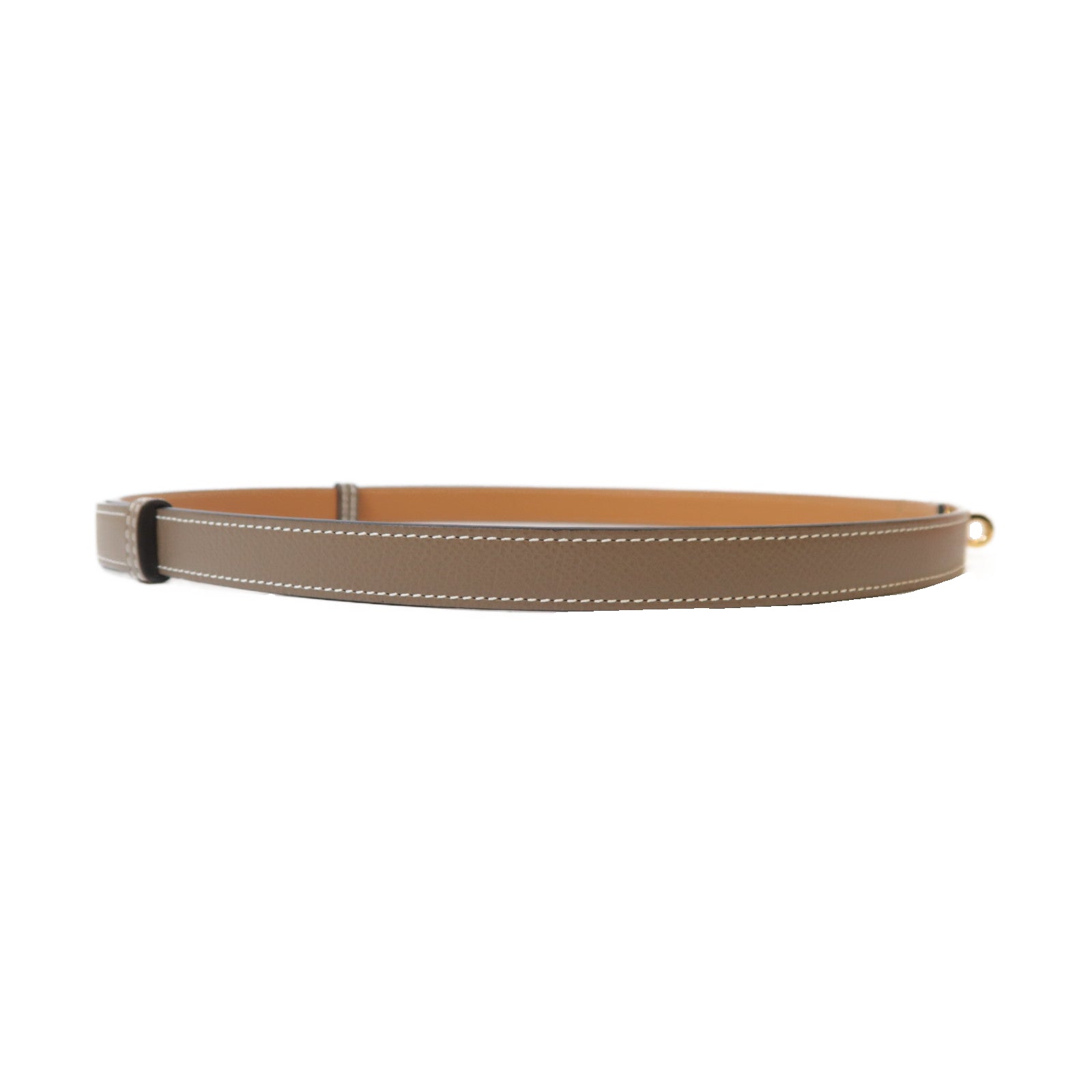 HERMES Epsom皮革Kelly Belt金扣皮帶麻繩灰色