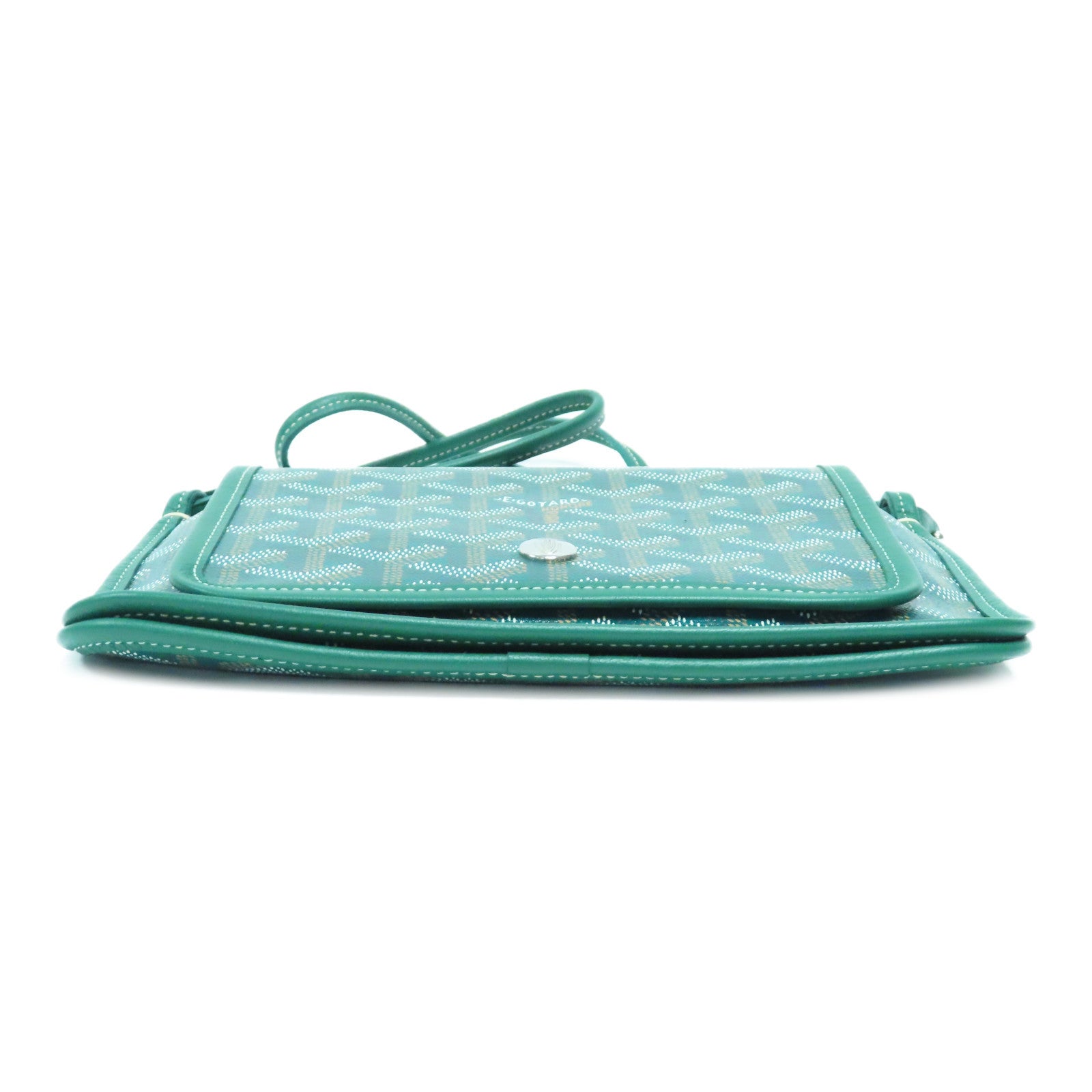 GOYARD 塗層帆布Shoulder Bag銀扣肩背袋綠色