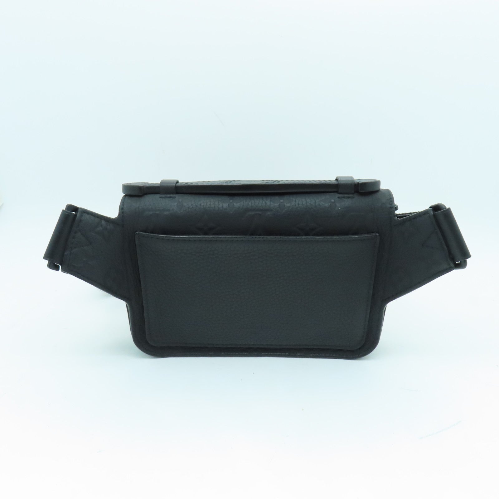 LOUIS VUITTON Monogram-embossed Taurillon S Lock Slingbag黑扣單肩包黑色