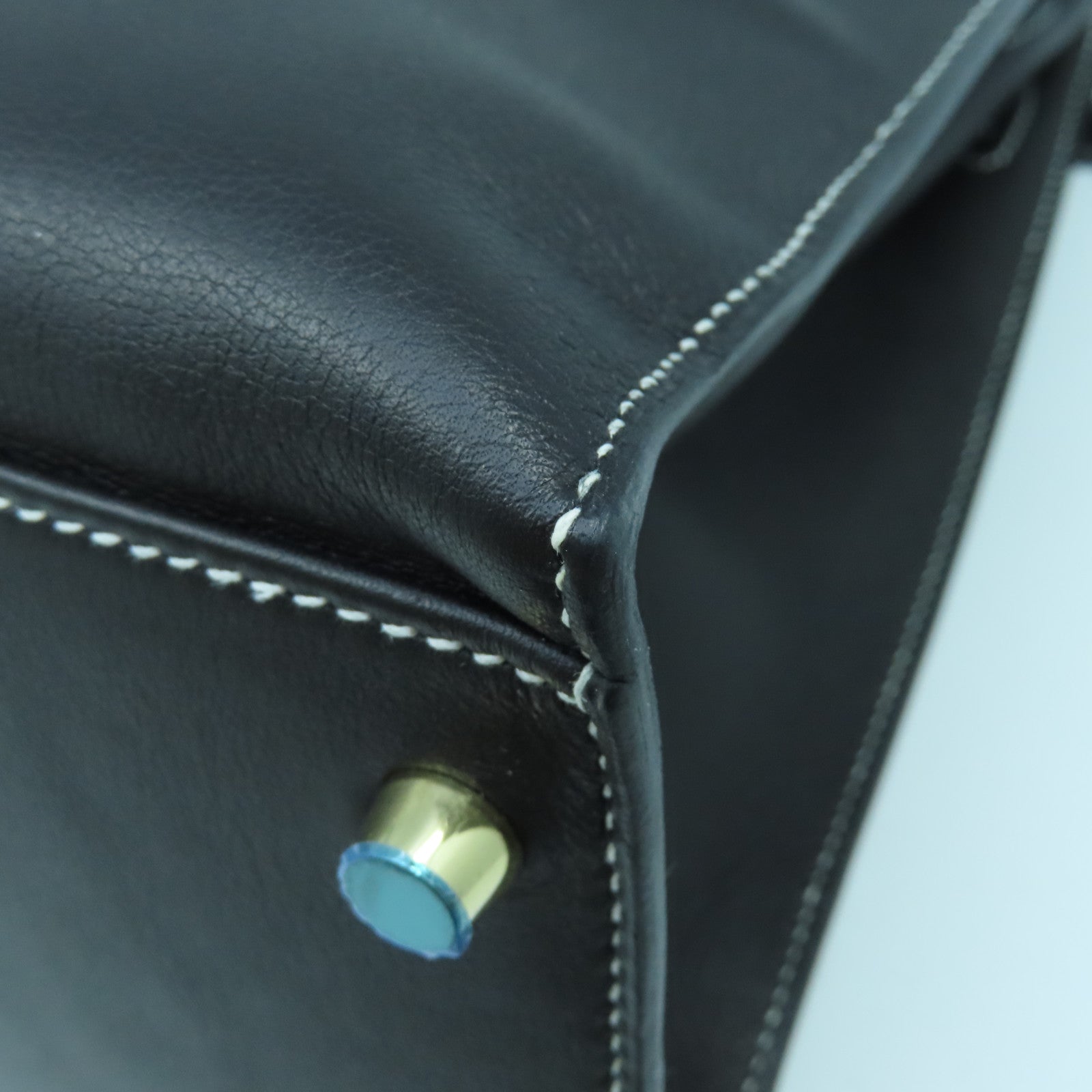 HERMES Swift皮革Kelly Flat 35金扣手挽袋黑色