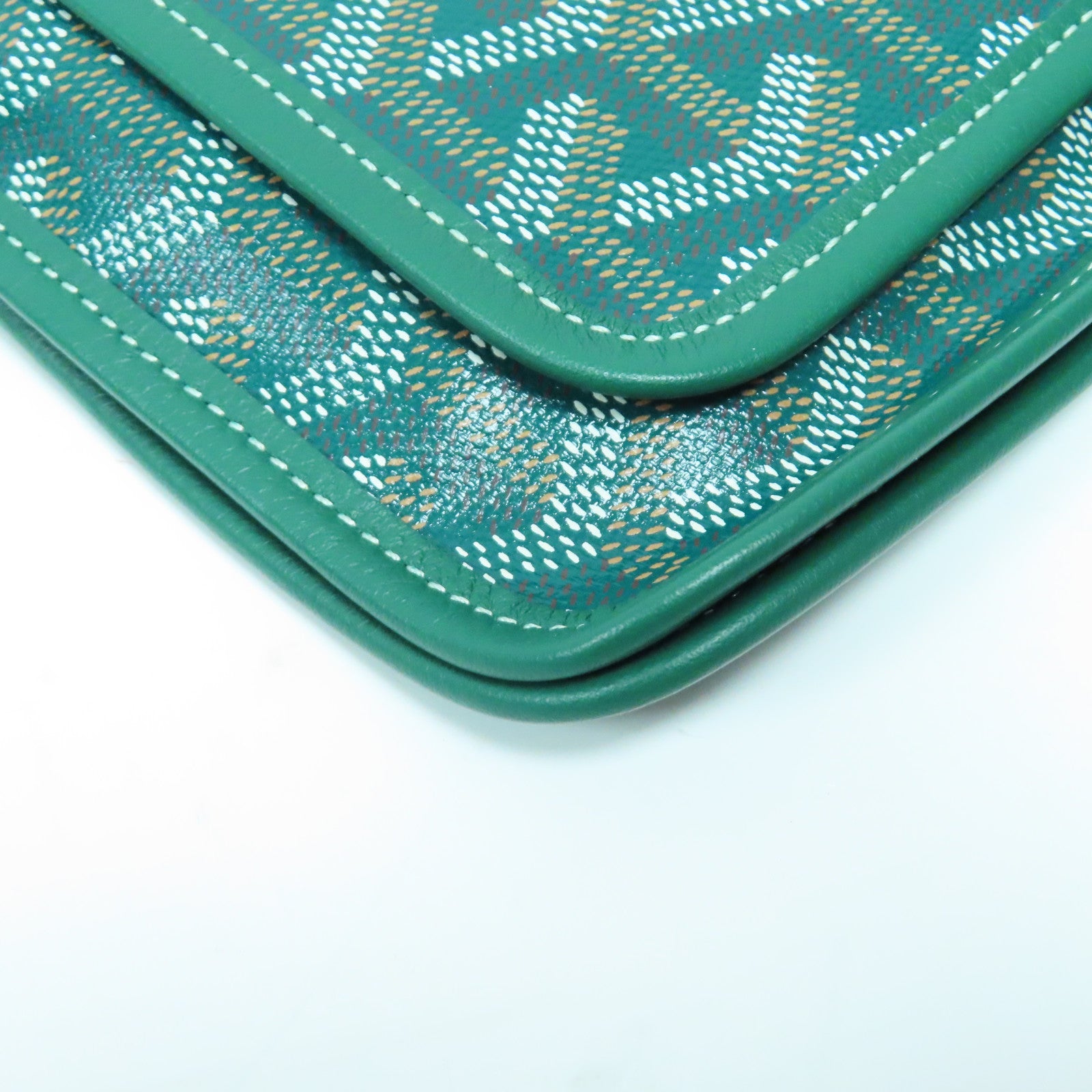GOYARD 塗層帆布Shoulder Bag銀扣肩背袋綠色