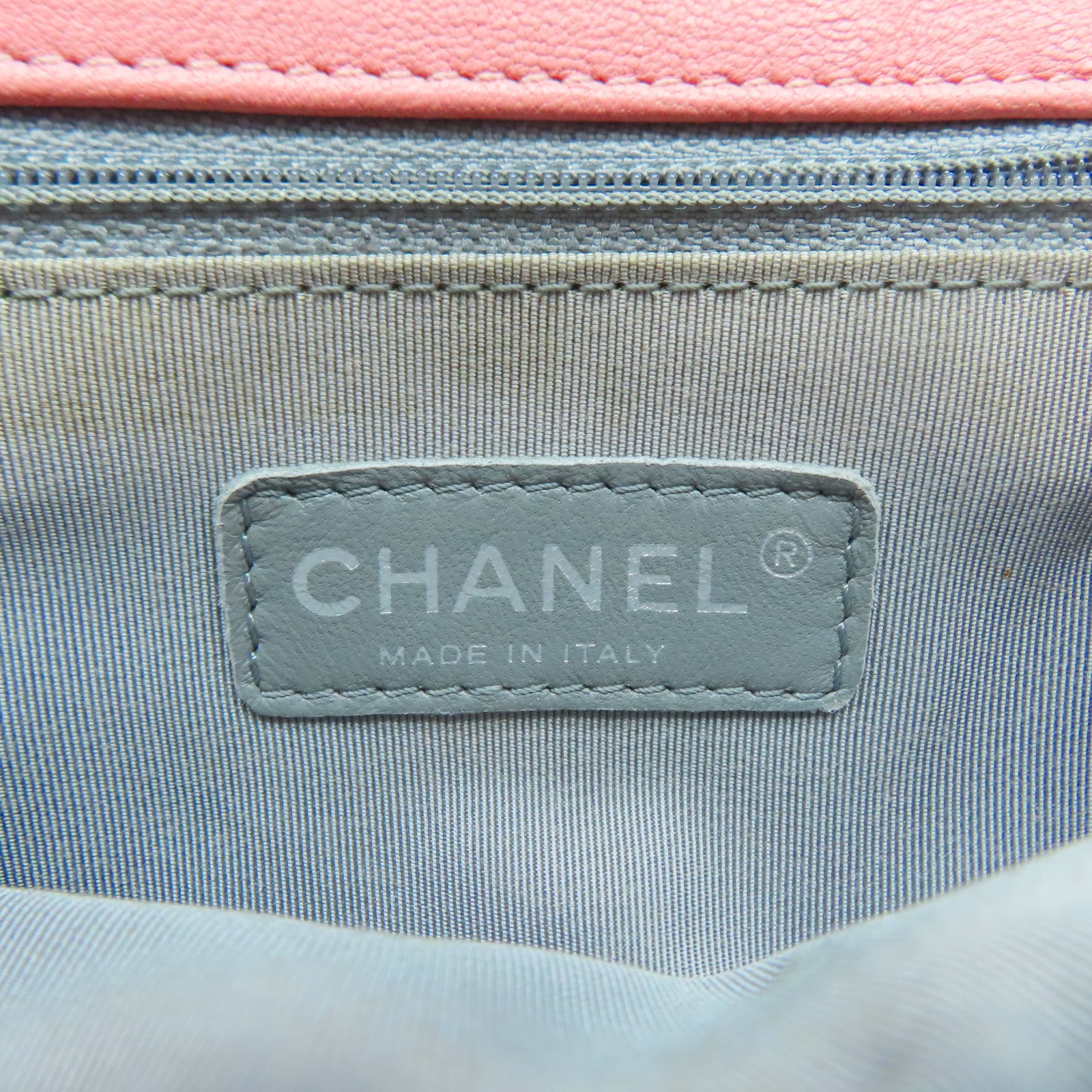 CHANEL 菱格牛皮皮革Chain Shoulder銀扣鏈帶肩背袋粉紅色