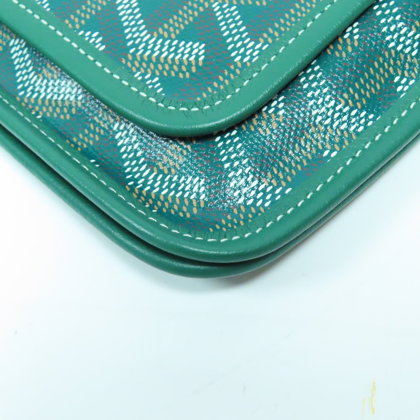 GOYARD 塗層帆布Shoulder Bag銀扣肩背袋綠色