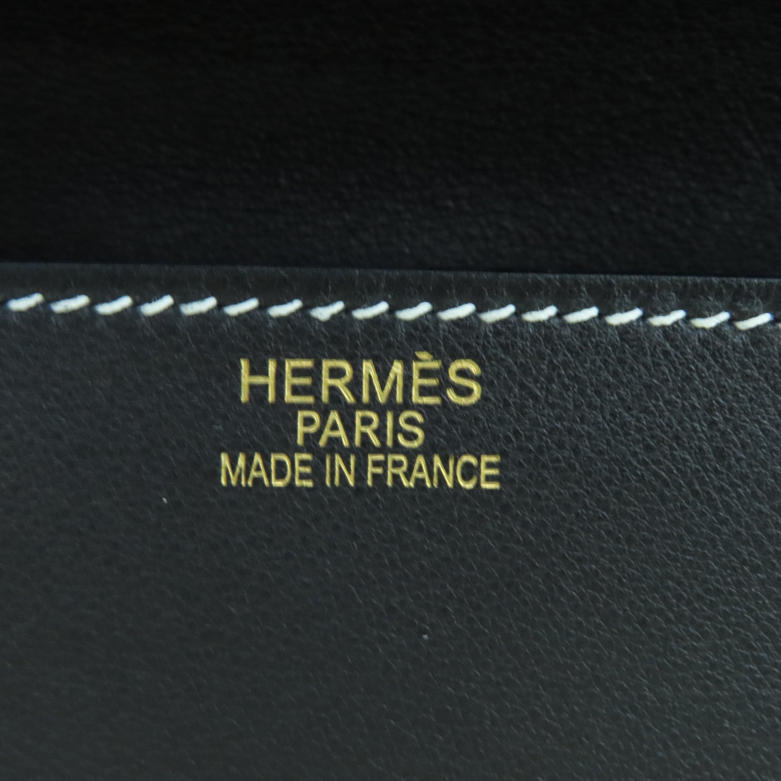 HERMES Swift皮革Kelly Flat 35金扣手挽袋黑色