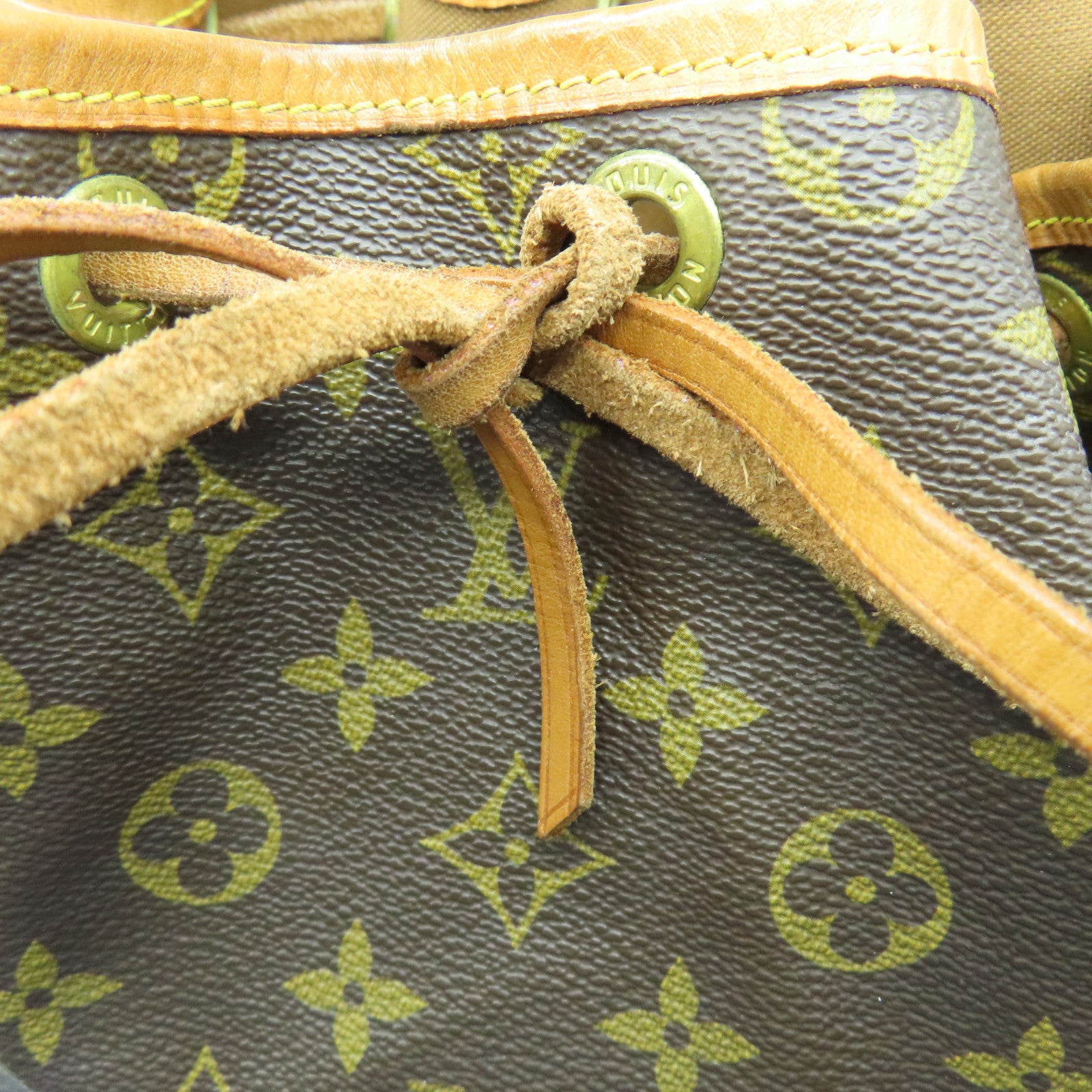 LOUIS VUITTON Monogram Noe Gold Buckle Shoulder Bag Brown