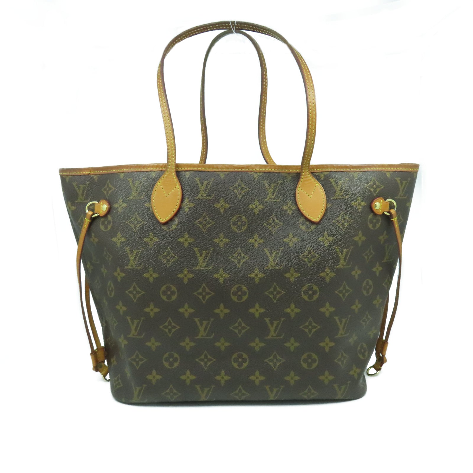 LOUIS VUITTON Monogram Neverfull MM金扣肩背袋啡色